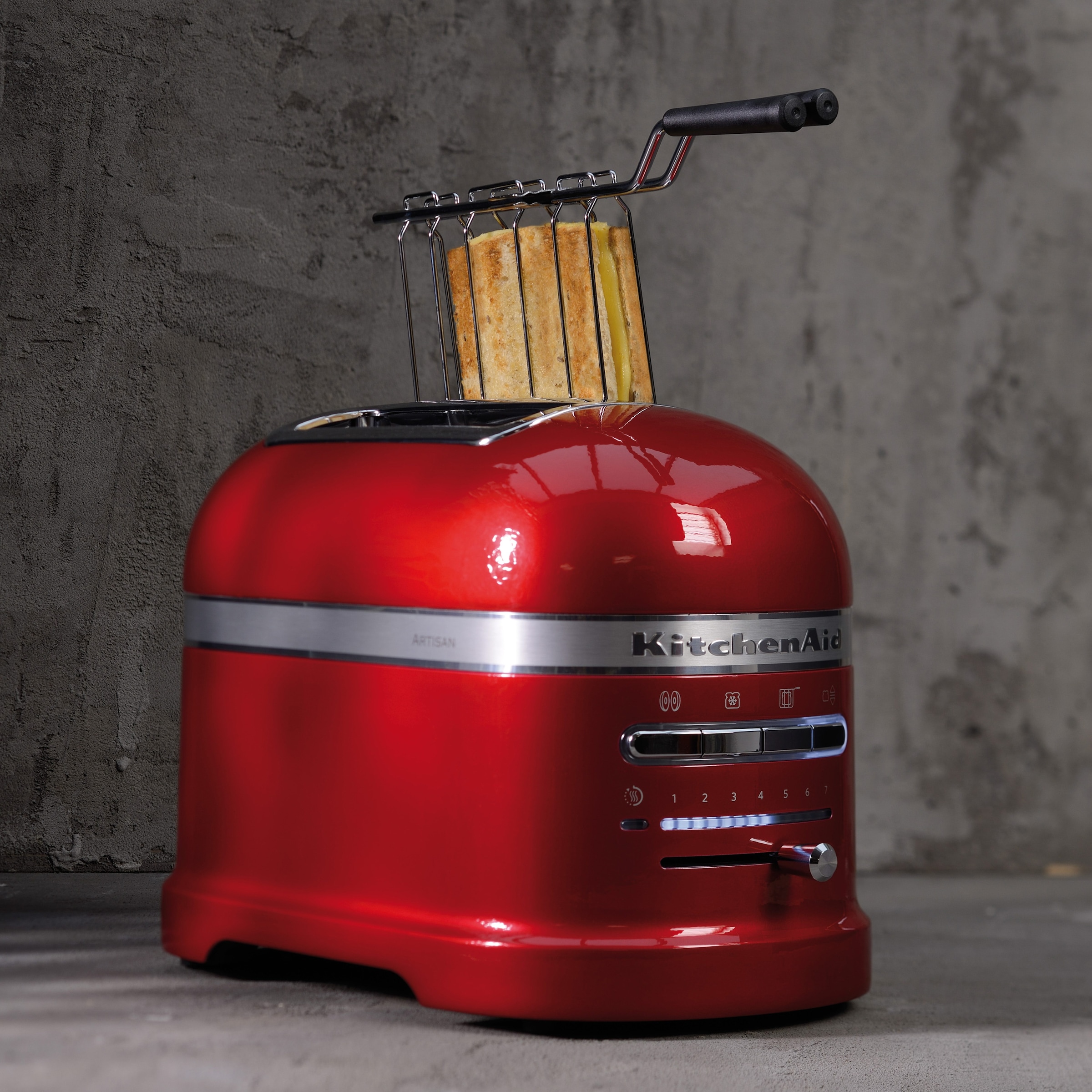 KitchenAid Toaster »Artisan 5KMT2204EER EMPIRE ROT«, 2 kurze Schlitze, für 2  Scheiben, 1250 W, mit Sandwichzange mit 3 Jahren XXL Garantie