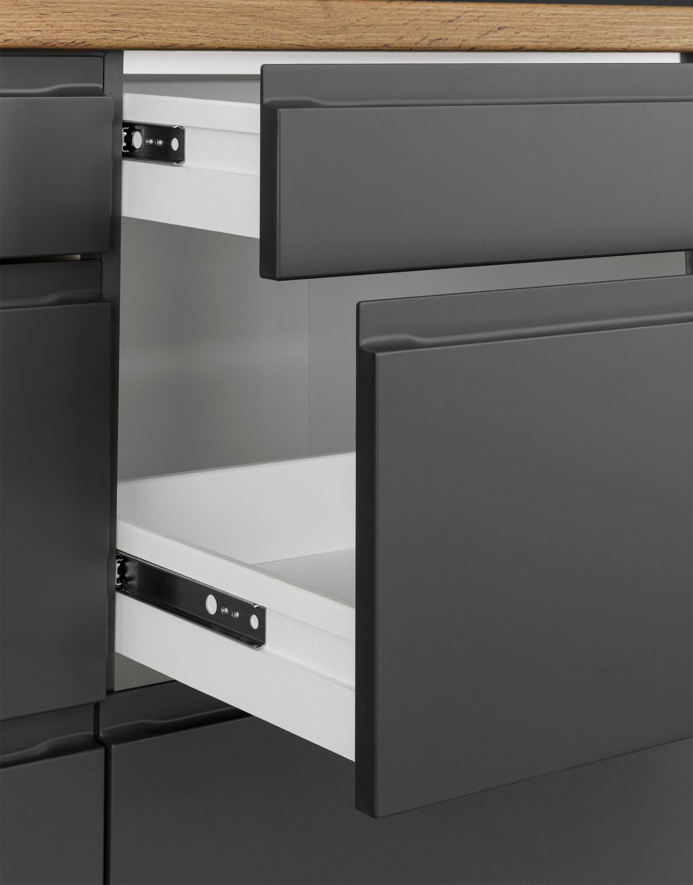 KOCHSTATION Küchenzeile »KS-Bruneck« 300cm breit, wahlweise mit oder ohne E-Geräte, hochwertige MDF-Fronten