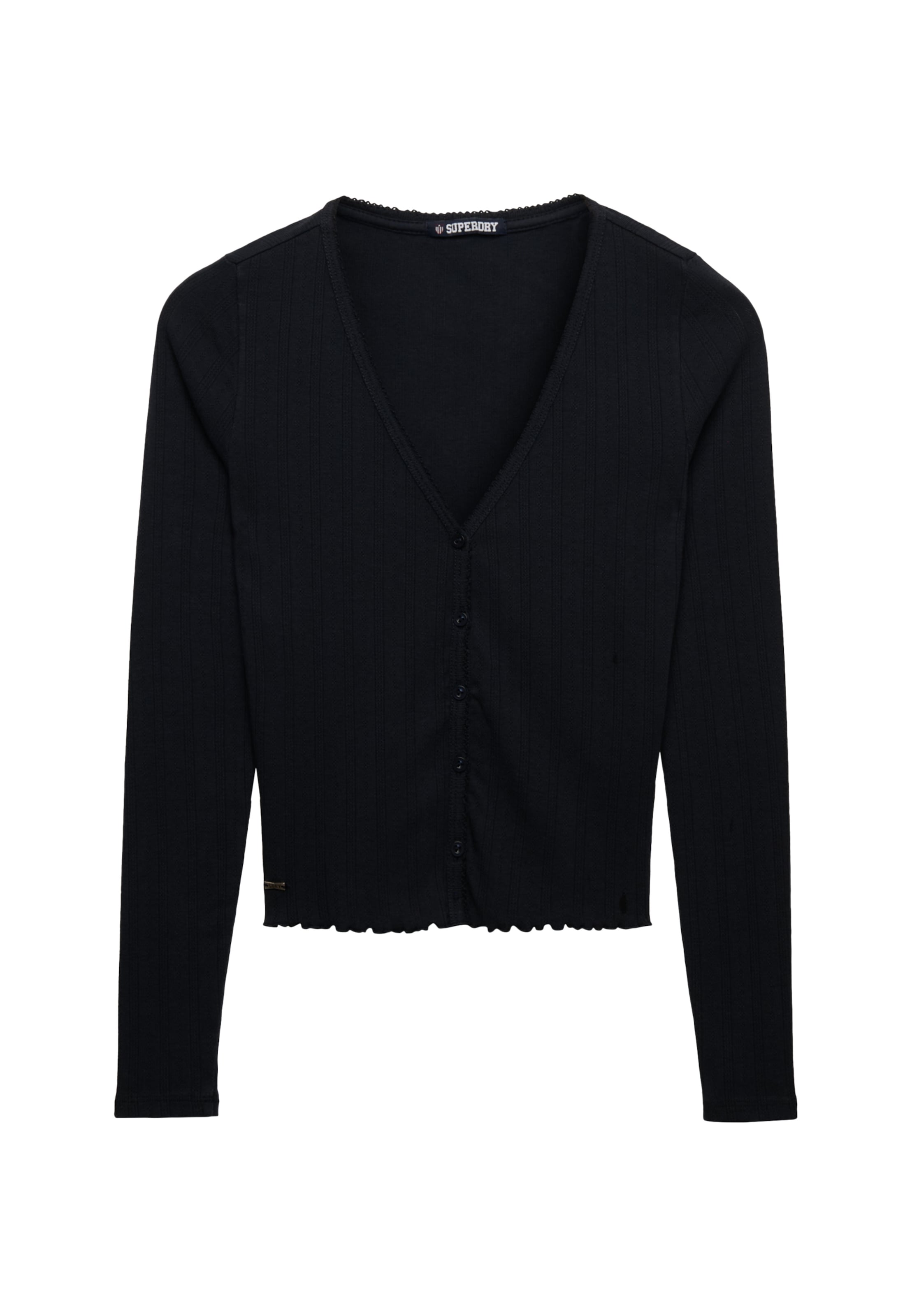 Superdry Cardigan »ATH ESS POINTELLE CARDIGAN« Pointelle Muster, Baumwolle, Jerseyqualität, skinny fit