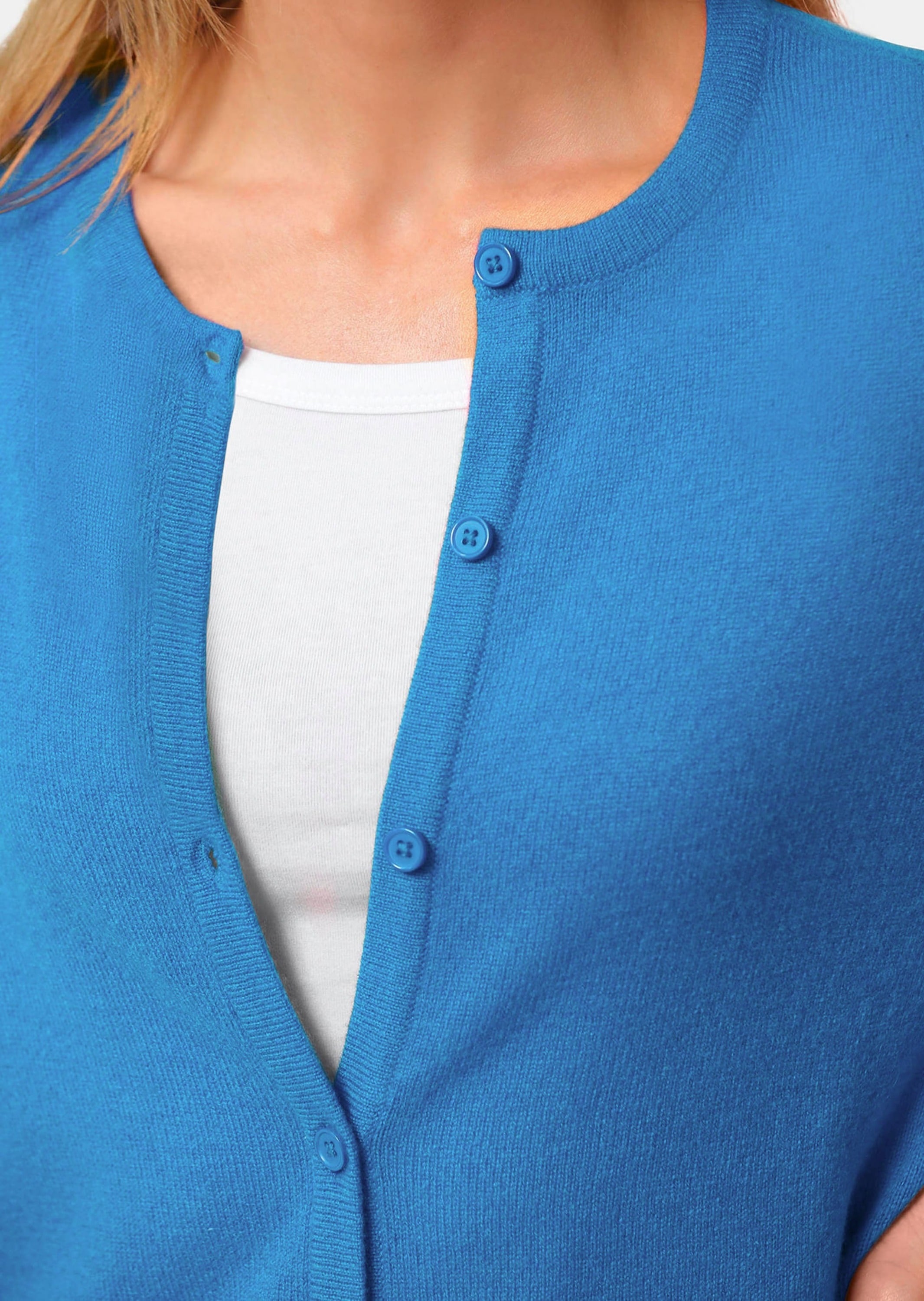 GOLDNER Strickpullover »Kaschmirstrickjacke mit Rundhalsausschnitt Kuschelweiche Kaschmir-Strickjacke mit Rundhals«