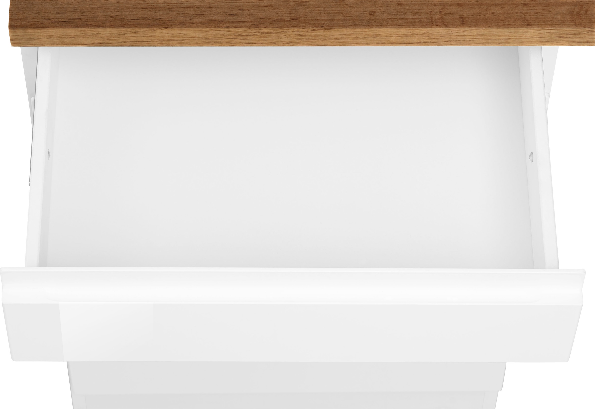 KOCHSTATION Küchenzeile »KS-Virginia,neu in verbesserter Ausführung« Arbeitsplatte 38 mm stark, Stauraum, Softclose,  Breite 330 cm, Soft-Close, ohne E-Geräte