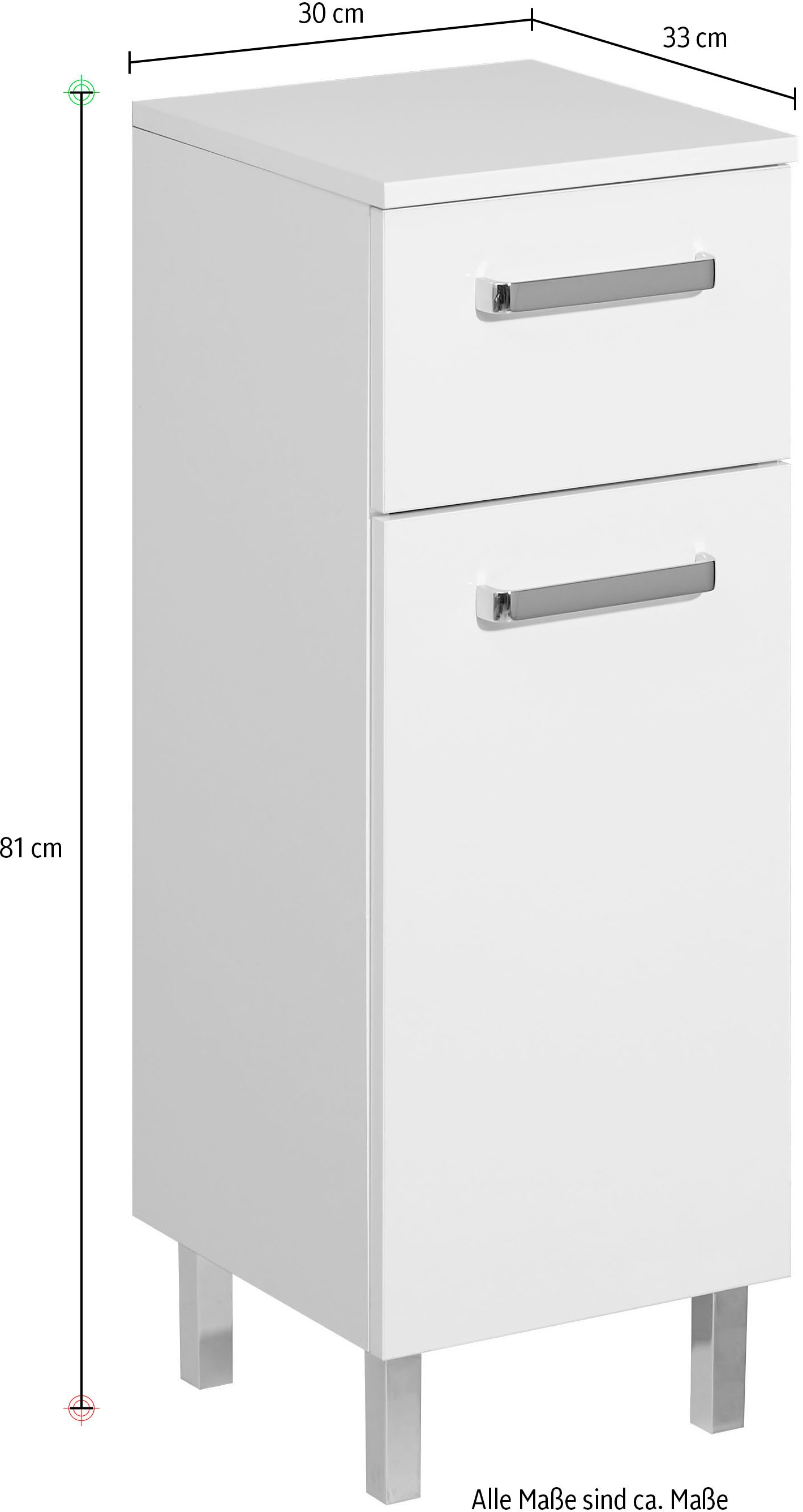 Saphir Badmöbel-Set »Quickset 312 5-teilig, Waschbeckenunterschrank und LED-Spiegelschrank« Set, 5 Stk. tlg.