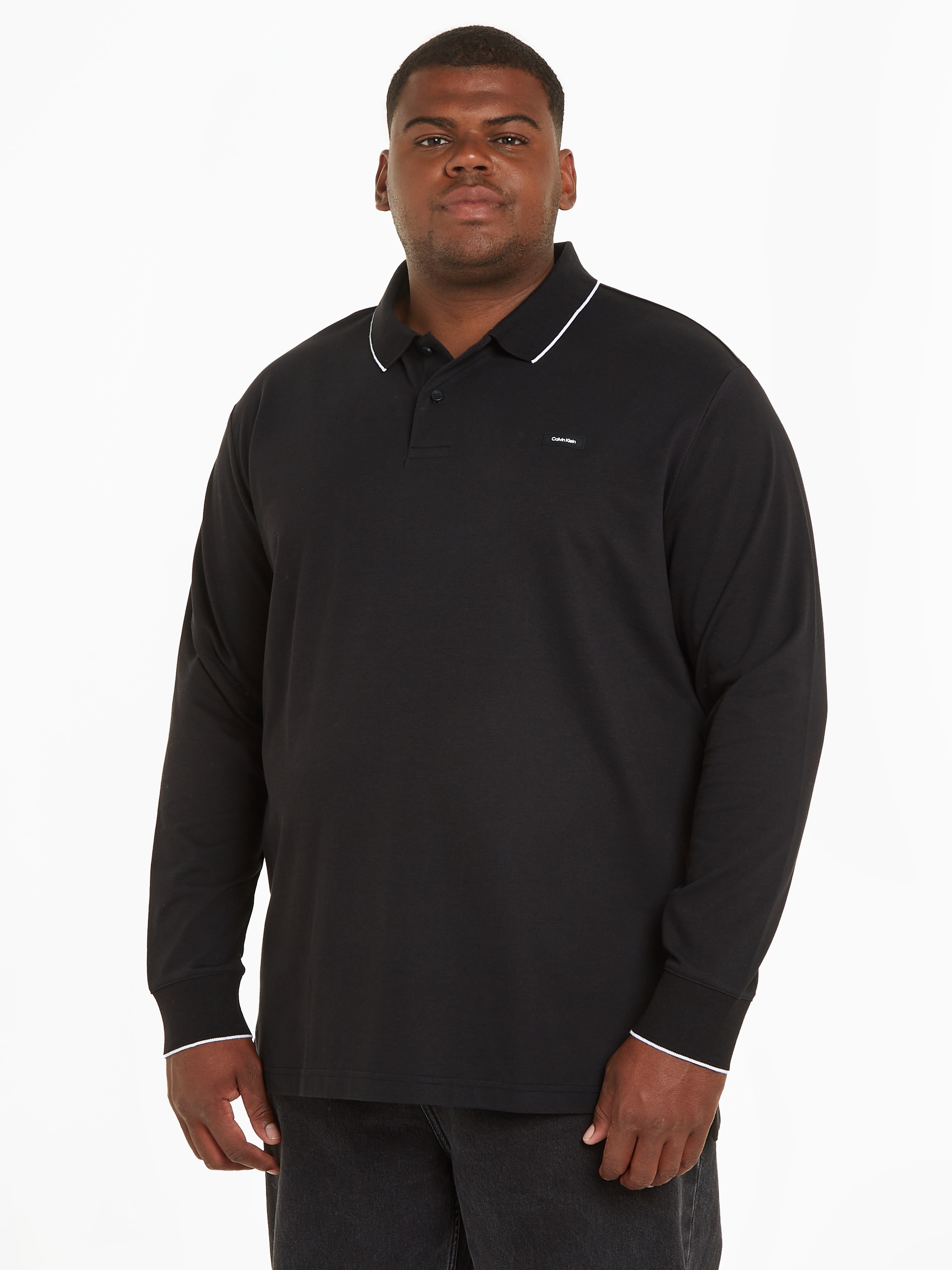 Poloshirt »BT_STRETCH PIQUE TIPPING LS POLO«, mit Markenlabel