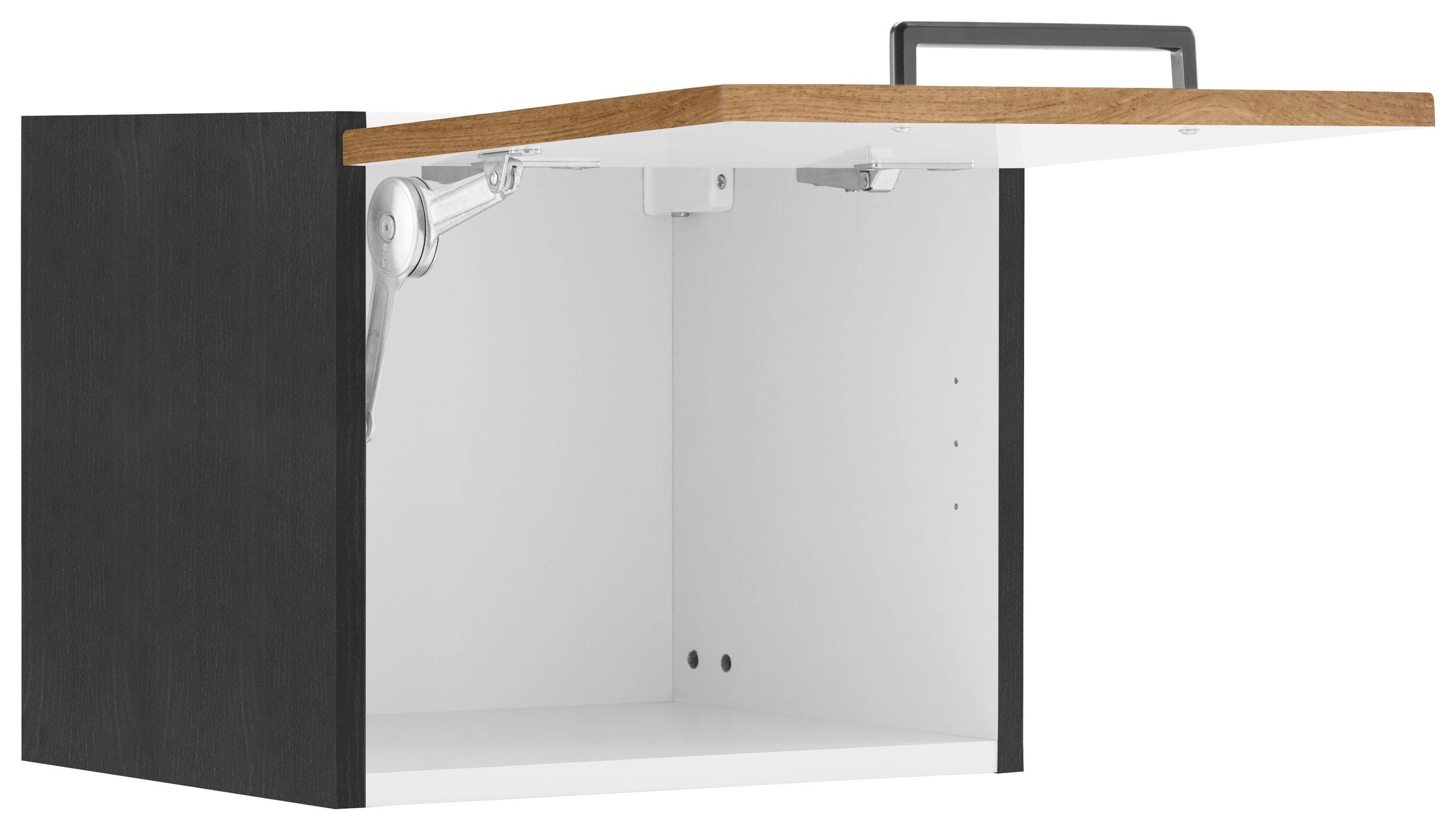 KOCHSTATION Klapphängeschrank »KS-Tulsa«, 40 cm breit, mit 1 Klappe, schwarzer Metallgriff, MDF Front