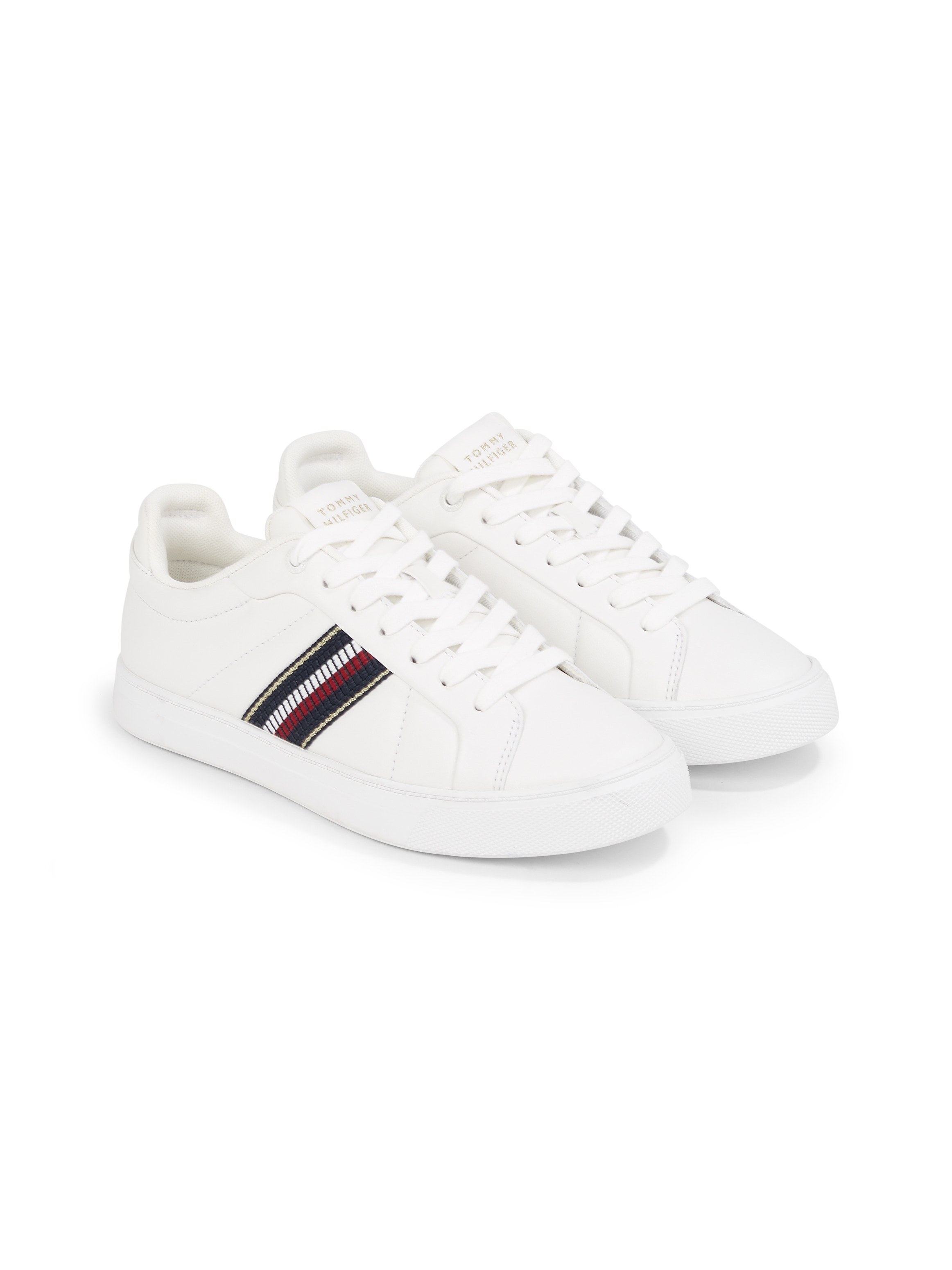 Tommy Hilfiger Plateausneaker »ICON COURT SNEAKERS STRIPES«, Schnürschuh, Freizeitschuh, Halbschuh mit Tommy-Streifen