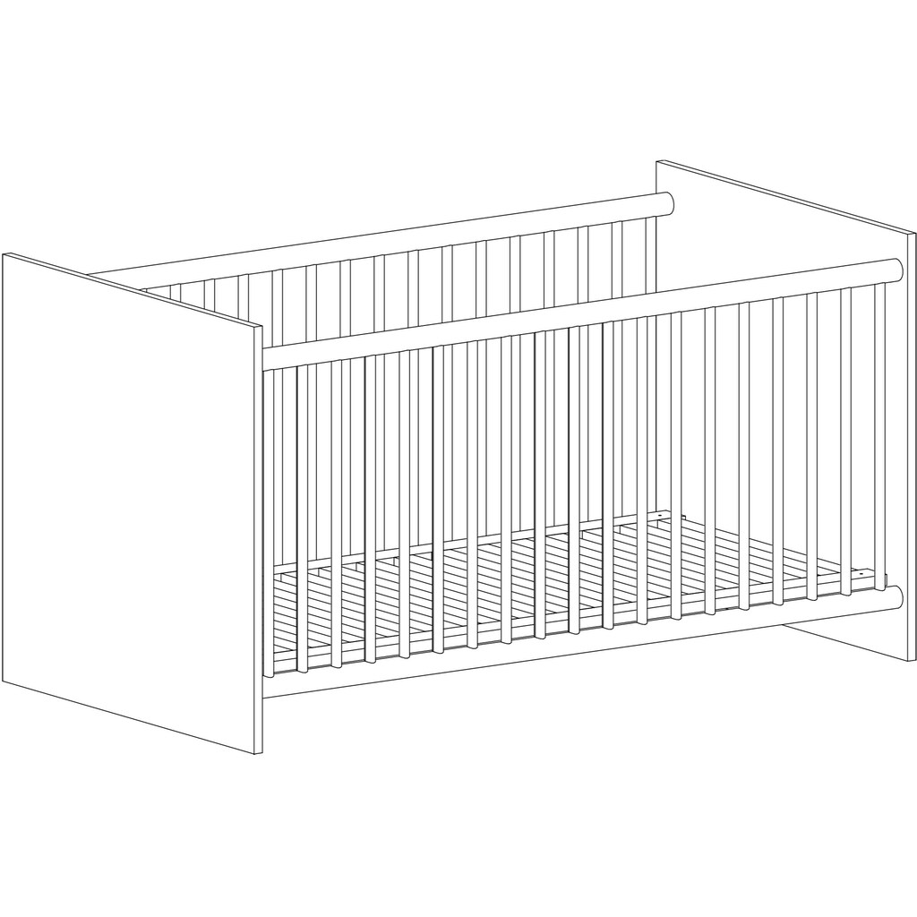 Lüttenhütt Babyzimmer-Komplettset »Geert«, (Set, 3 St., Kinderbett, Schrank, Wickelkommode)