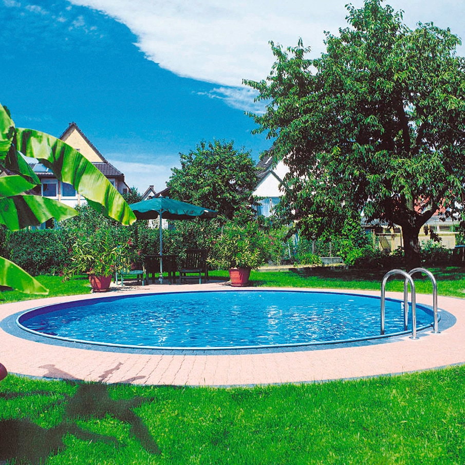 KWAD Rundpool »PALMA inkl. Dämmung Protector zum Volleinbau«, (Set, 5 tlg.), 5-tlg., mit Foliensack 0,6mm