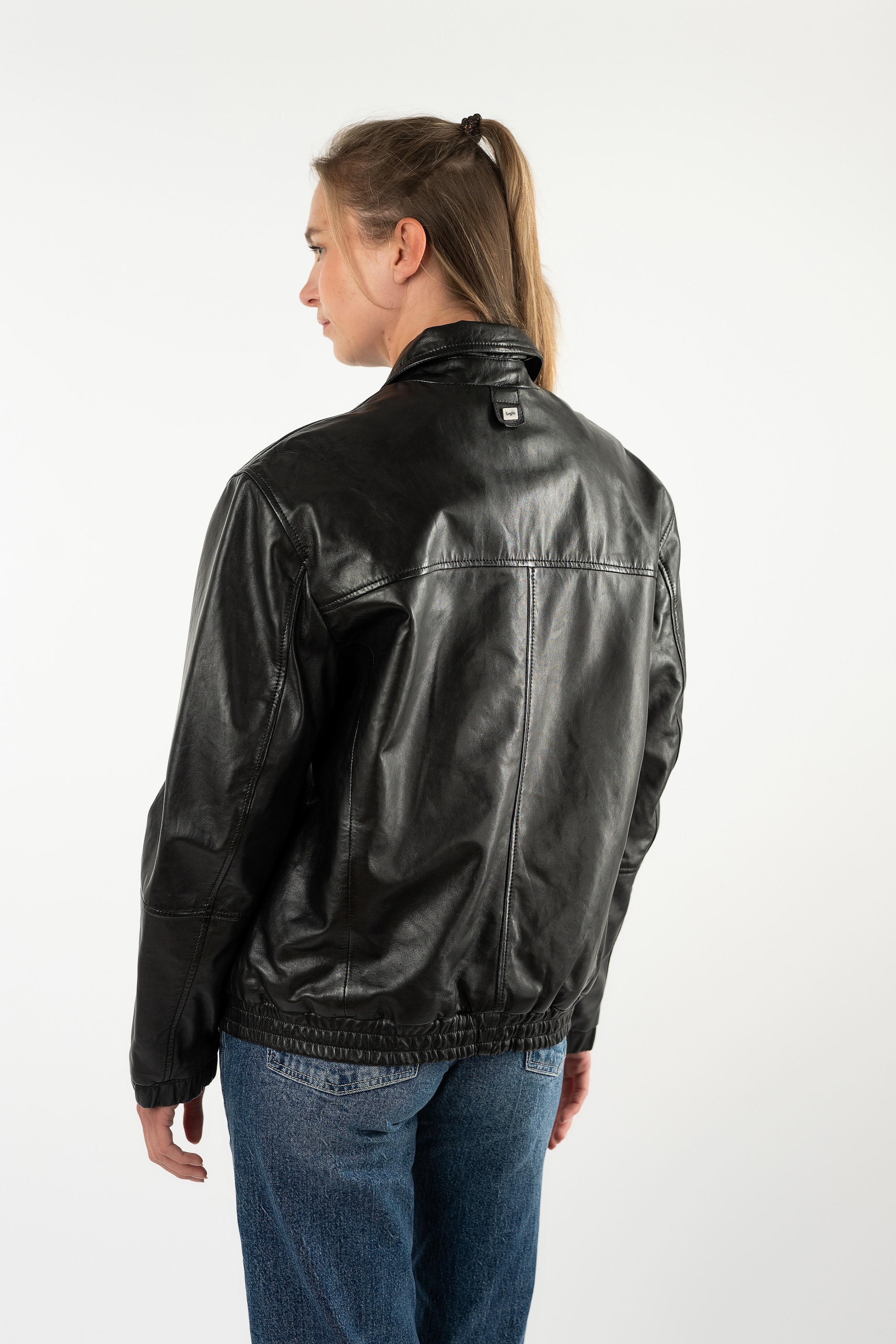 Mauritius Lederjacke »MWAveline OS« mit Umlegekragen, Oversize Fit