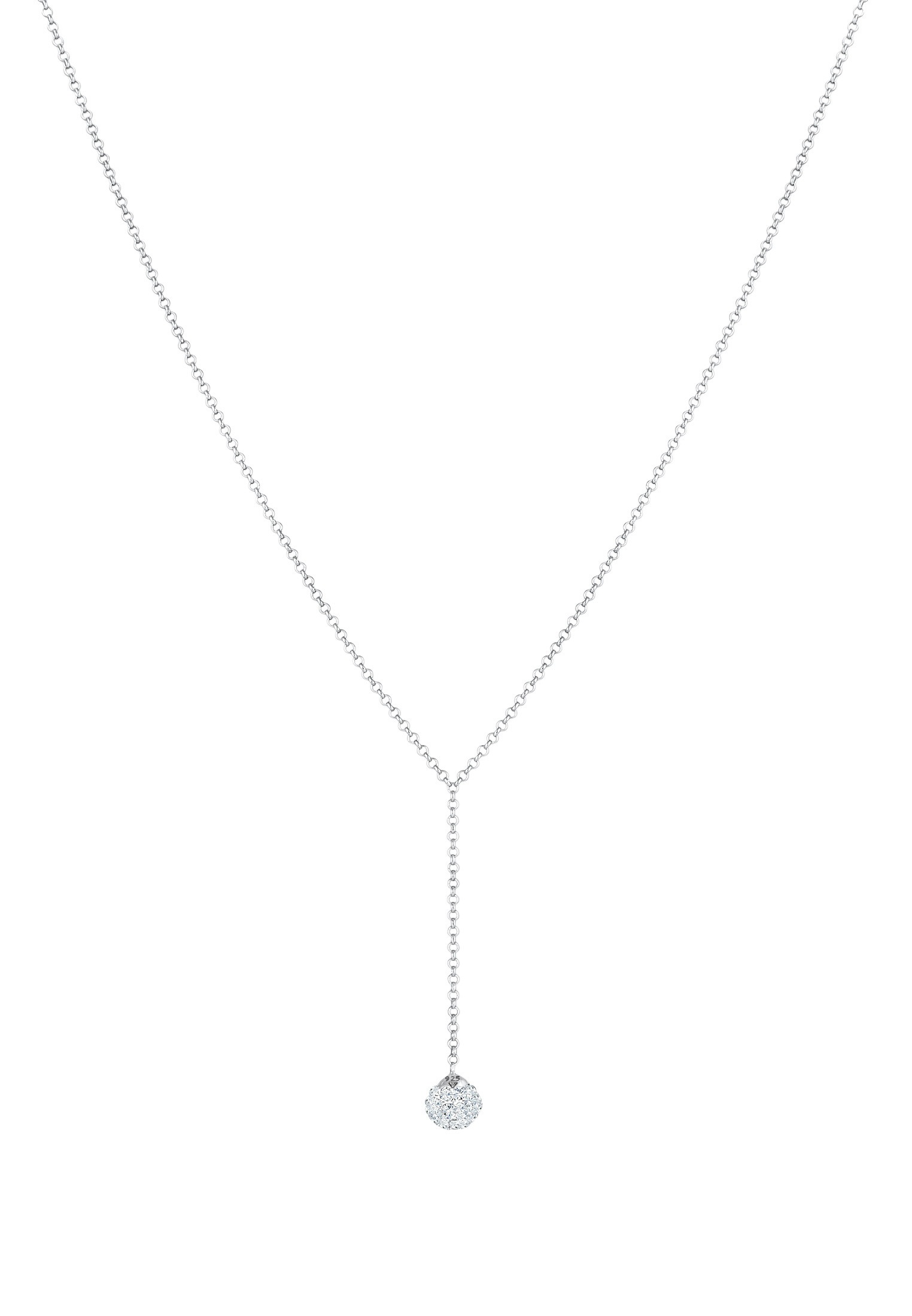 Elli Silberkette »Halskette Y-Kette Kugel Kristalle 925 Silber«