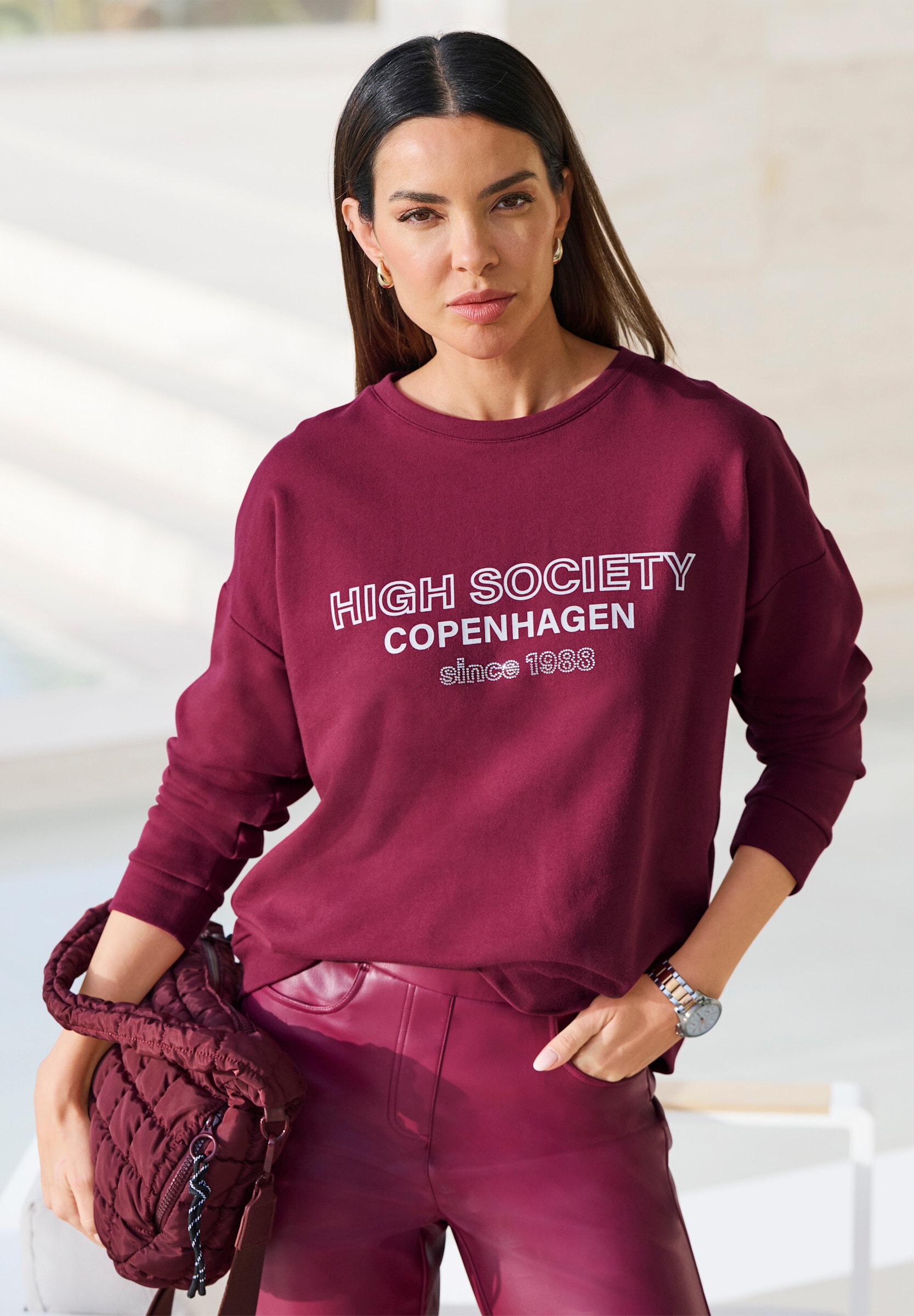 heine Sweatshirt »Sweatshirt Sweatshirt mit Ziersteinchen«
