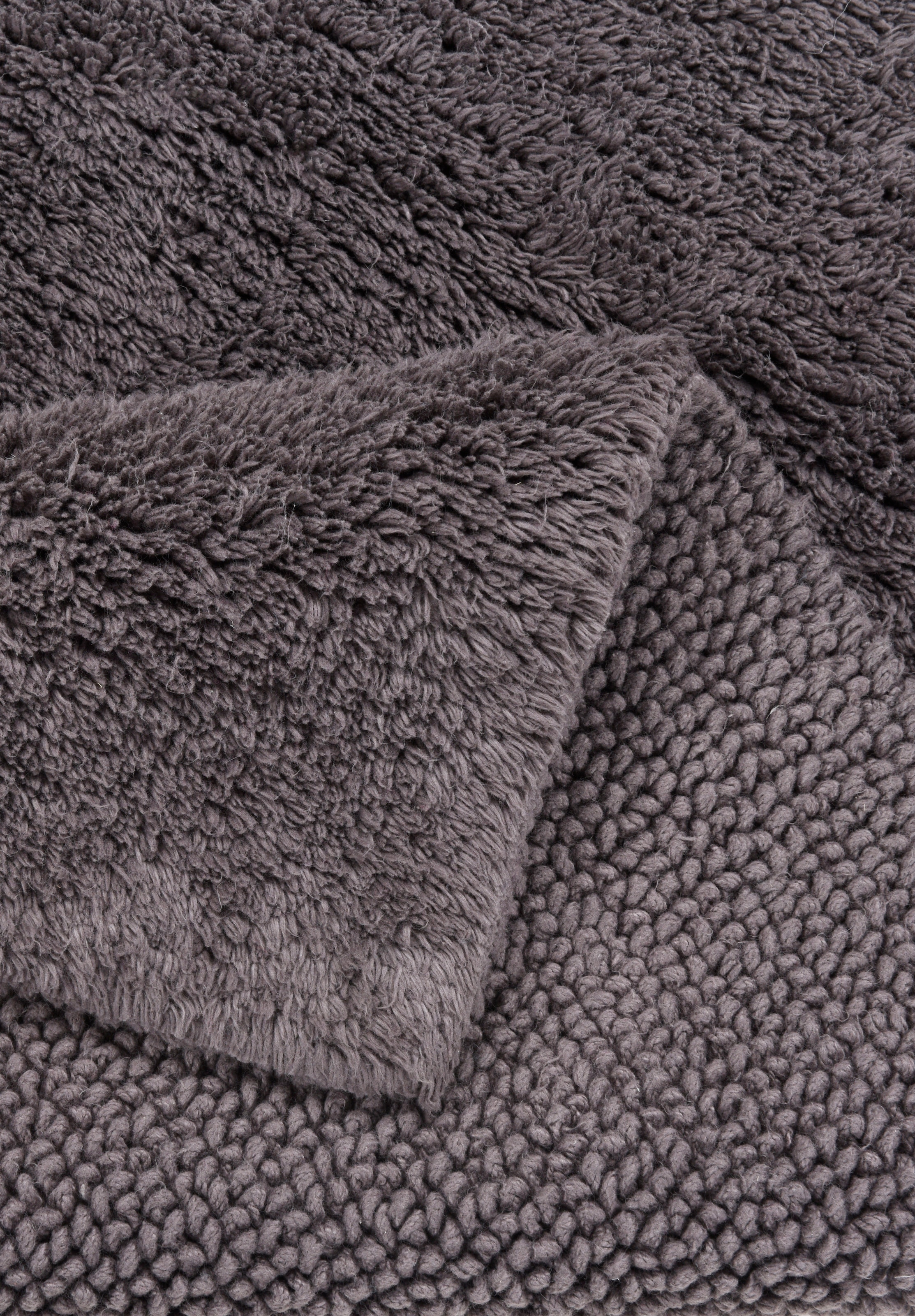 TOM TAILOR HOME Badematte »Cotton Double Uni«, beidseitig nutzbar-fußbodenheizungsgeeignet-strapazierfähig, Badteppich, Uni Farben, rechteckig & quadratisch erhältlich