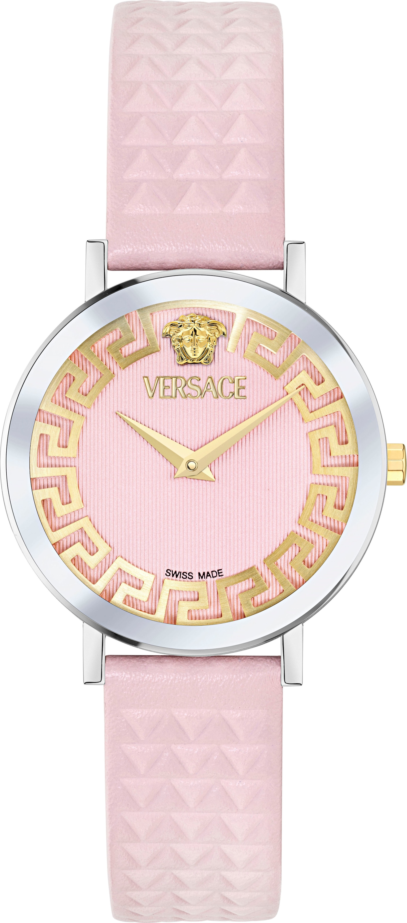 Versace Quarzuhr »VERSACE DAEDALUS« Armbanduhr, Damenuhr, Swiss Made, Lederarmband, analog, Saphirglas