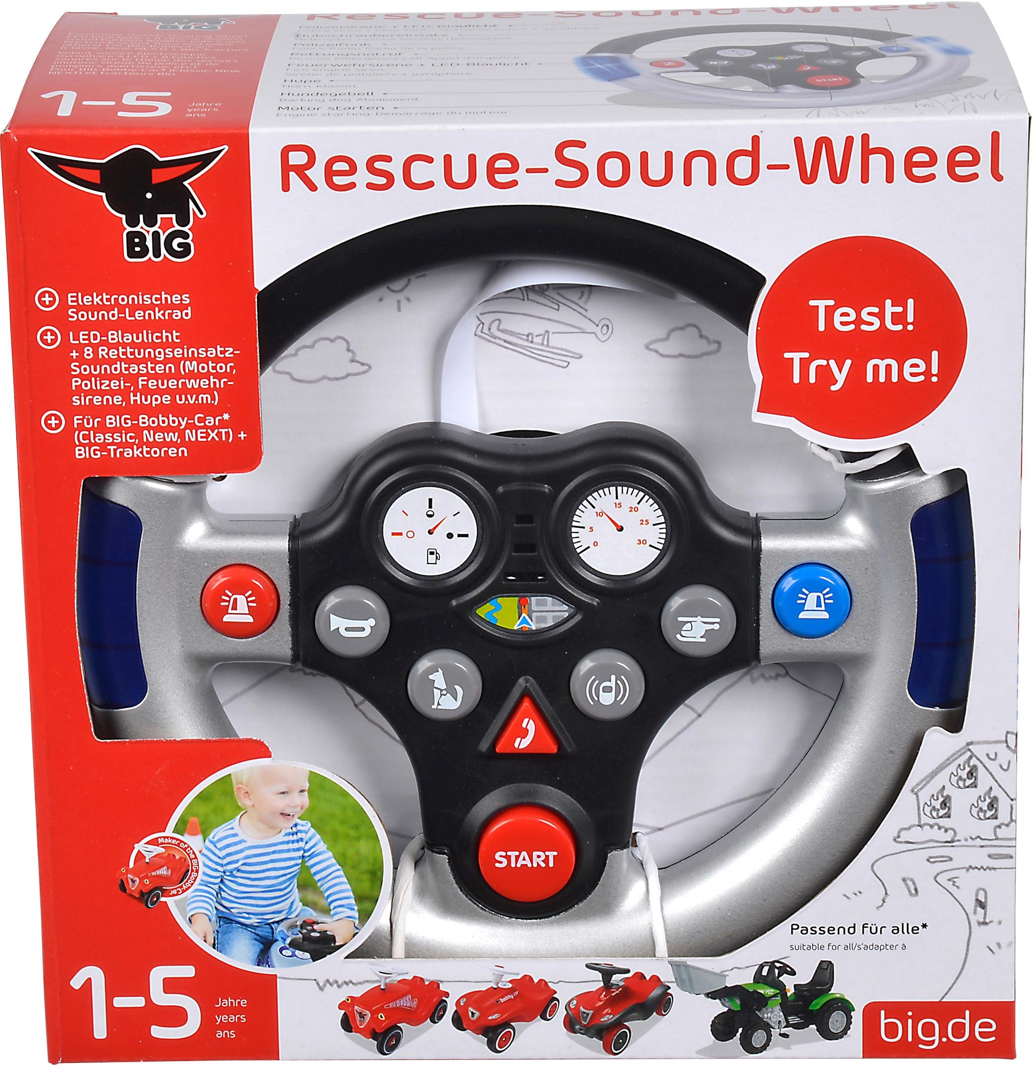 BIG Spielfahrzeug-Lenkrad »BIG Rescue Sound Wheel«, mit Licht- und Soundfunktion