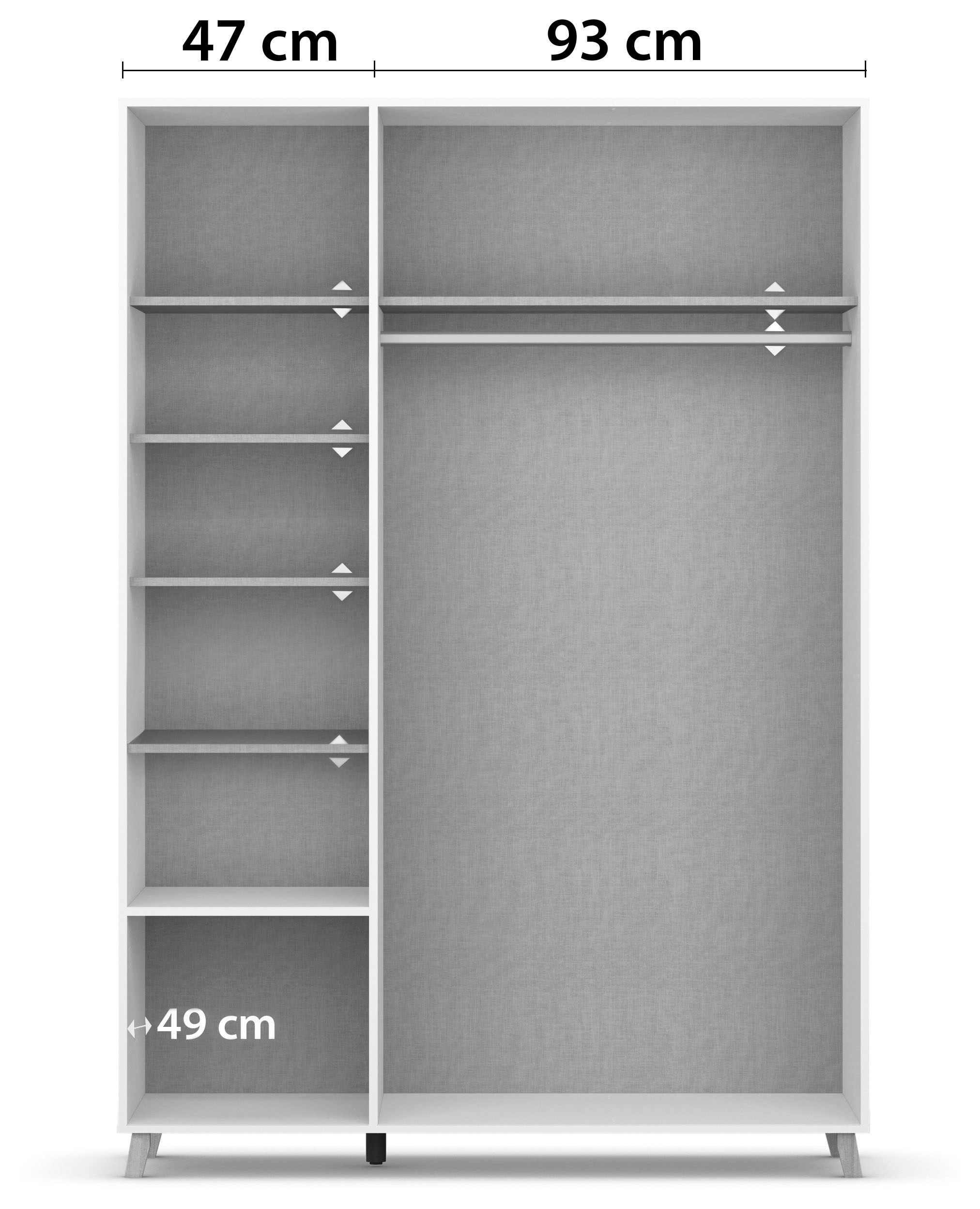 rauch Drehtürenschrank »Kleiderschrank Schrank Garderobe Wäscheschrank SHINJO«, (in 3 verschiedenen Ausstattungen BASIC/CLASSIC/PREMIUM), Griffe und Füße aus Massivholz mit 2 Schubladen MADE IN GERMANY