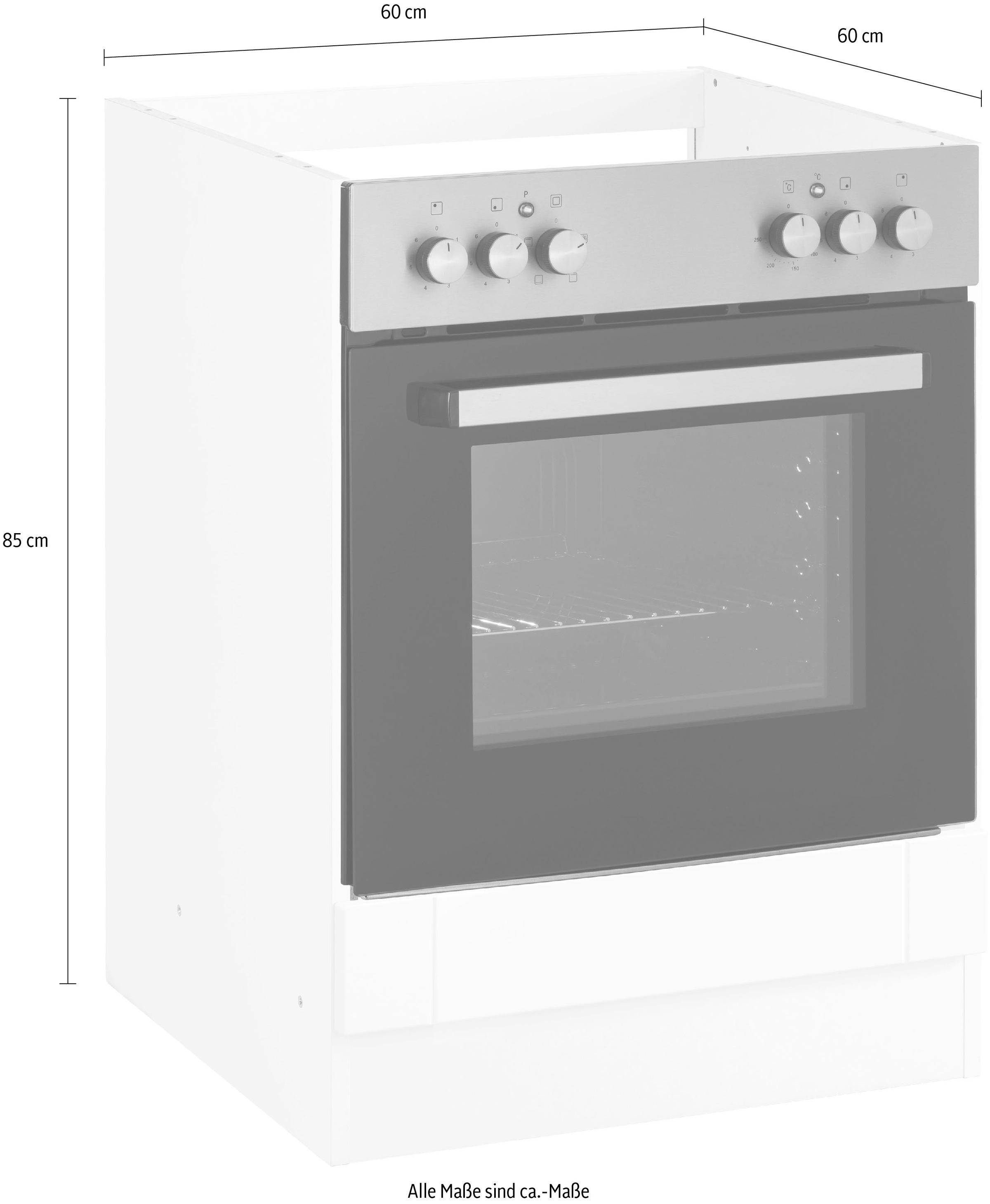 KOCHSTATION Herdumbauschrank »KS-Tinnum«, 60 cm breit, für Herd-Set