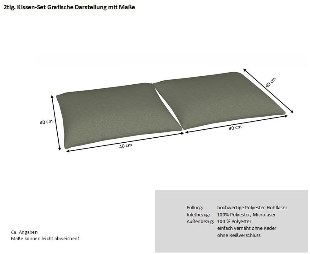 hapo Dekokissen »NIZZA, 2er Kissenset, wahlweise in den Größen: 40x40cm oder 60x40cm« Super Softflocken