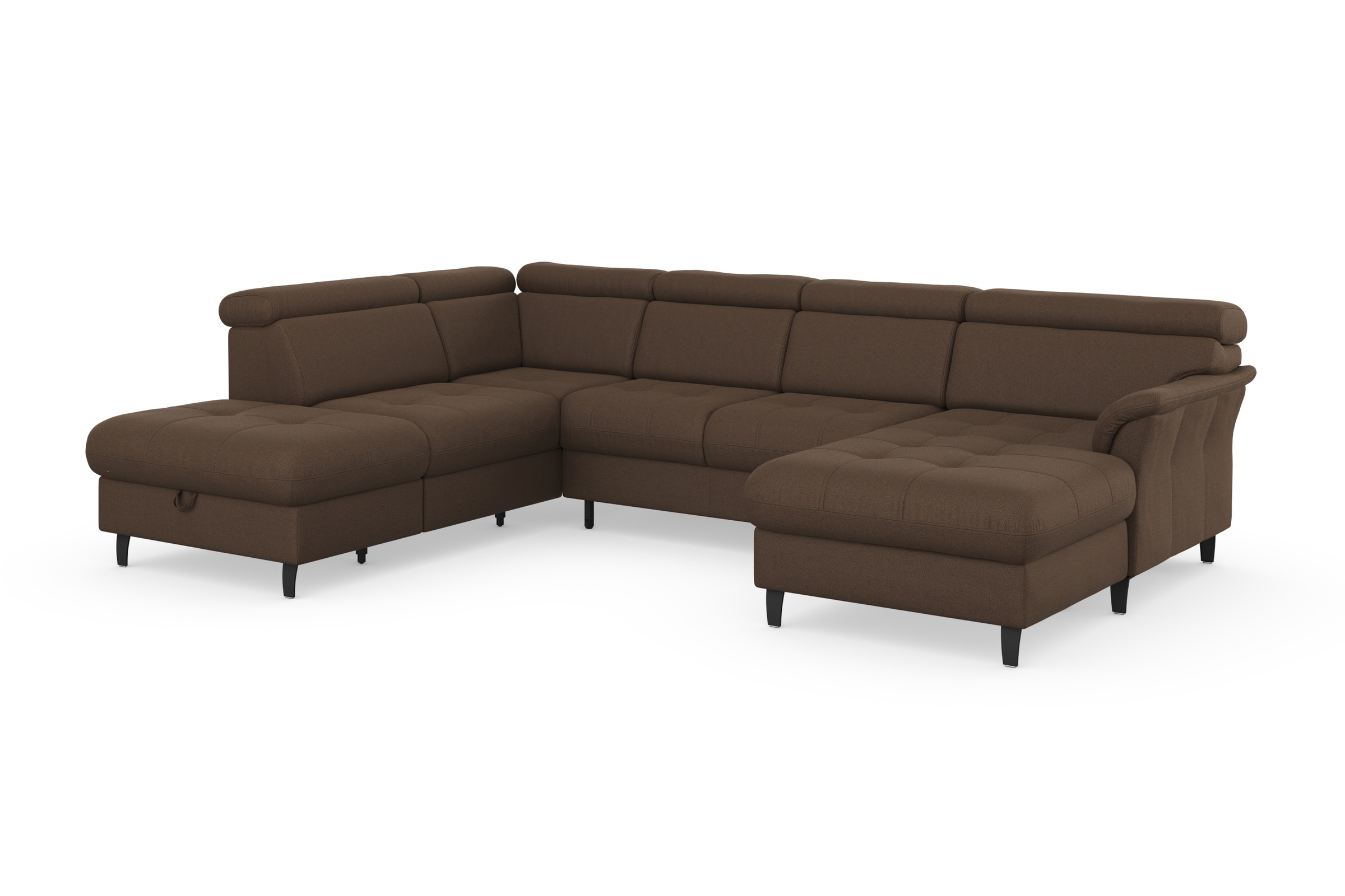 sit&more Wohnlandschaft »Marano U-Form«, inklusive Kopfteilverstellung, wahlweise mit Bettfunktion, Bettkasten