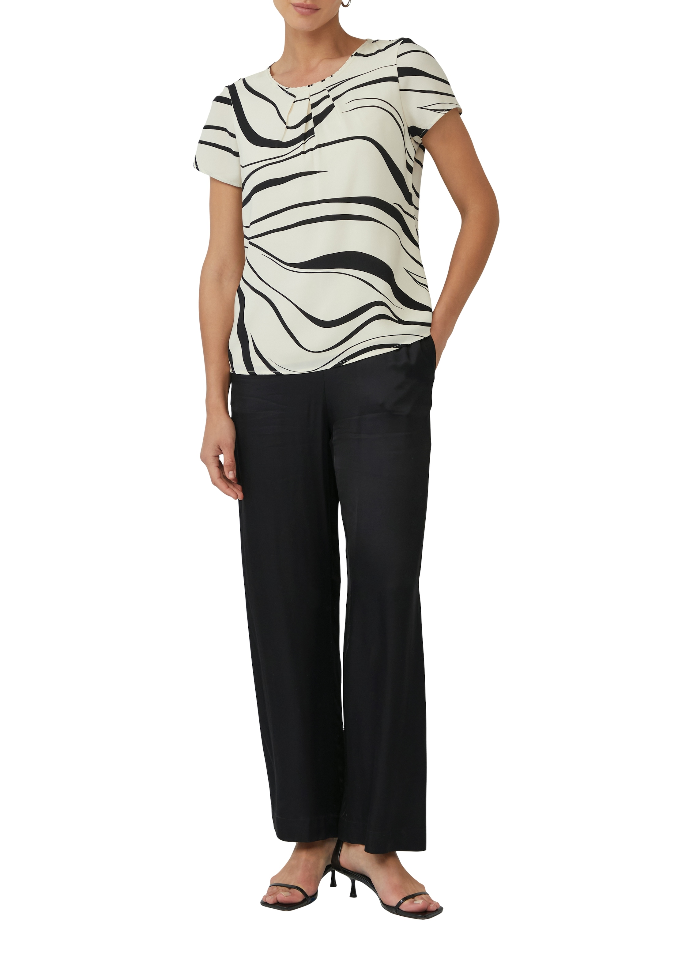 s.Oliver BLACK LABEL Kurzarmbluse, mit All-Over Print