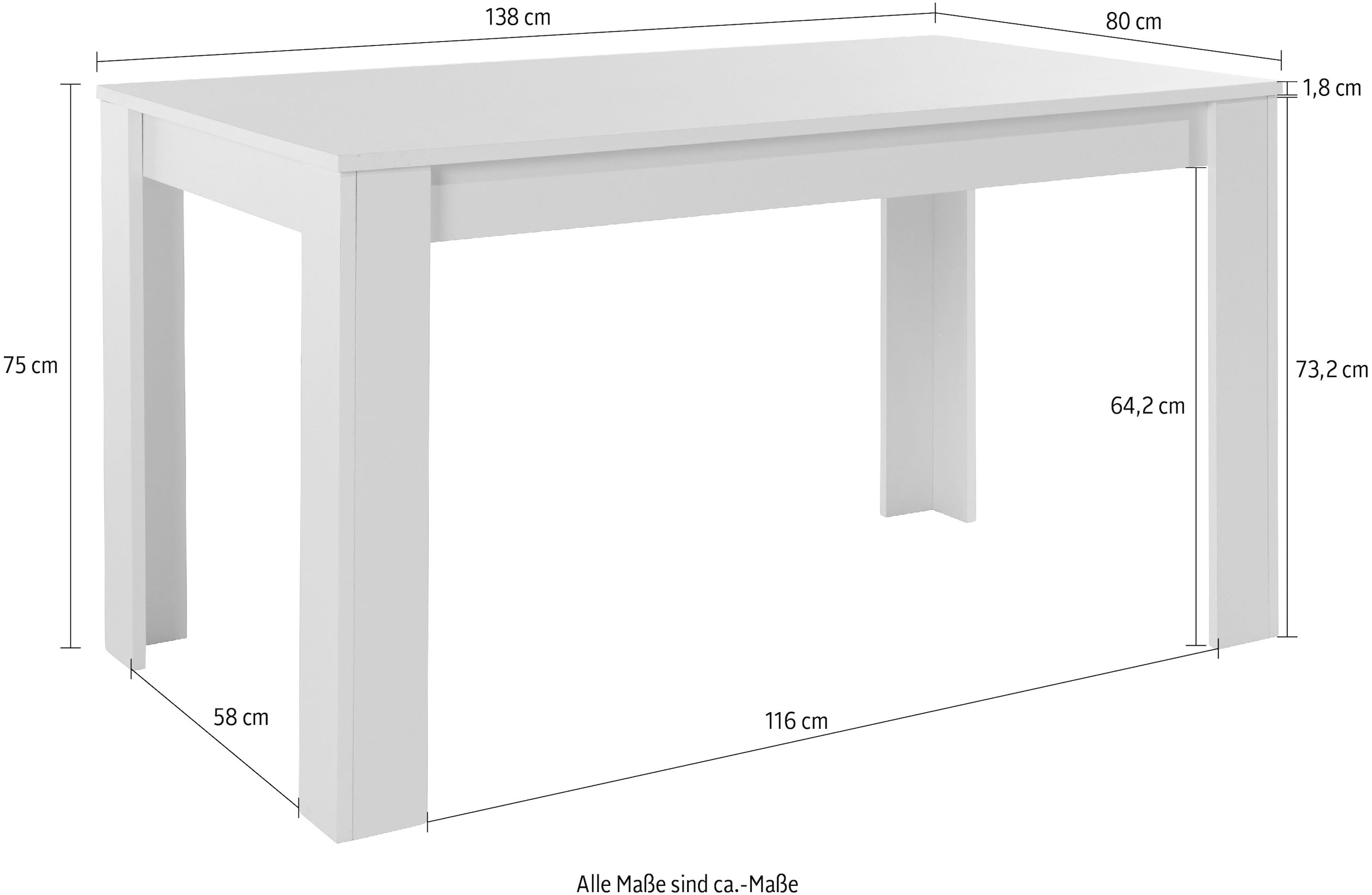 Home affaire Esstisch »Venice«, Breite 138 cm, in verschiedenen Ausführungen