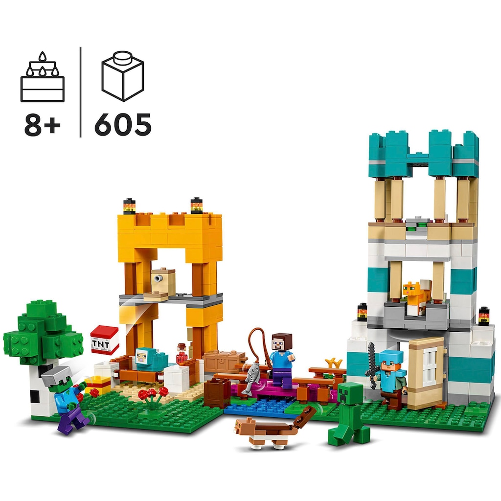 LEGO® Konstruktionsspielsteine »Die Crafting-Box 4.0 (21249), LEGO® Minecraft«, (605 St.), Made in Europe