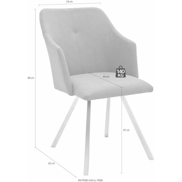 Stuhl bestellen bis St., Fuß 2 B-eckig«, »Madita 140 Set, 4 Stuhl auf belastbar furniture max. Kunstleder, MCA kg Rechnung Esszimmerstuhl