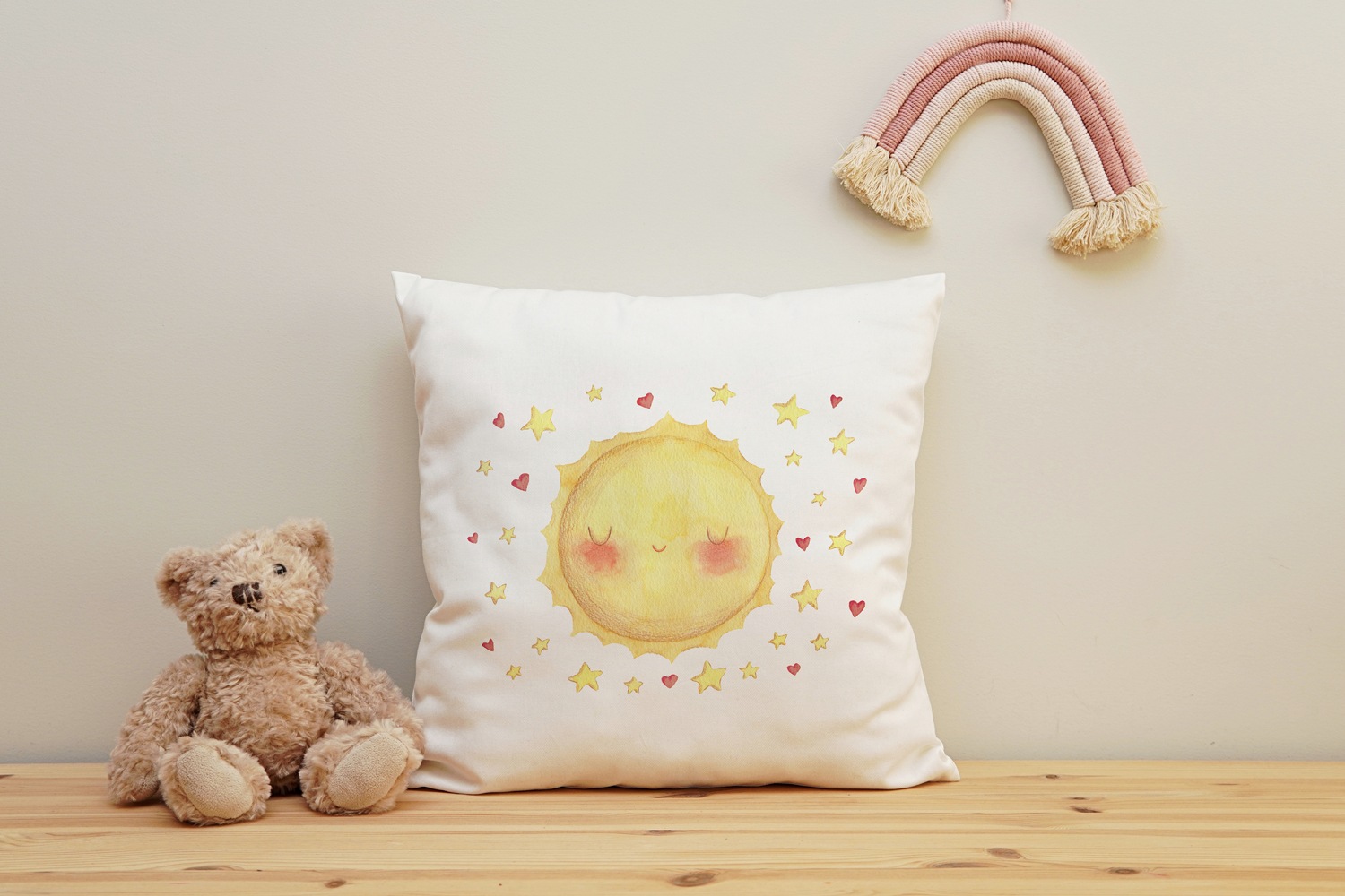 queence Dekokissen »Vollmond mit Gesicht«, Kissenhülle mit HD Premium Druck, geruchsneutral, 40x40cm