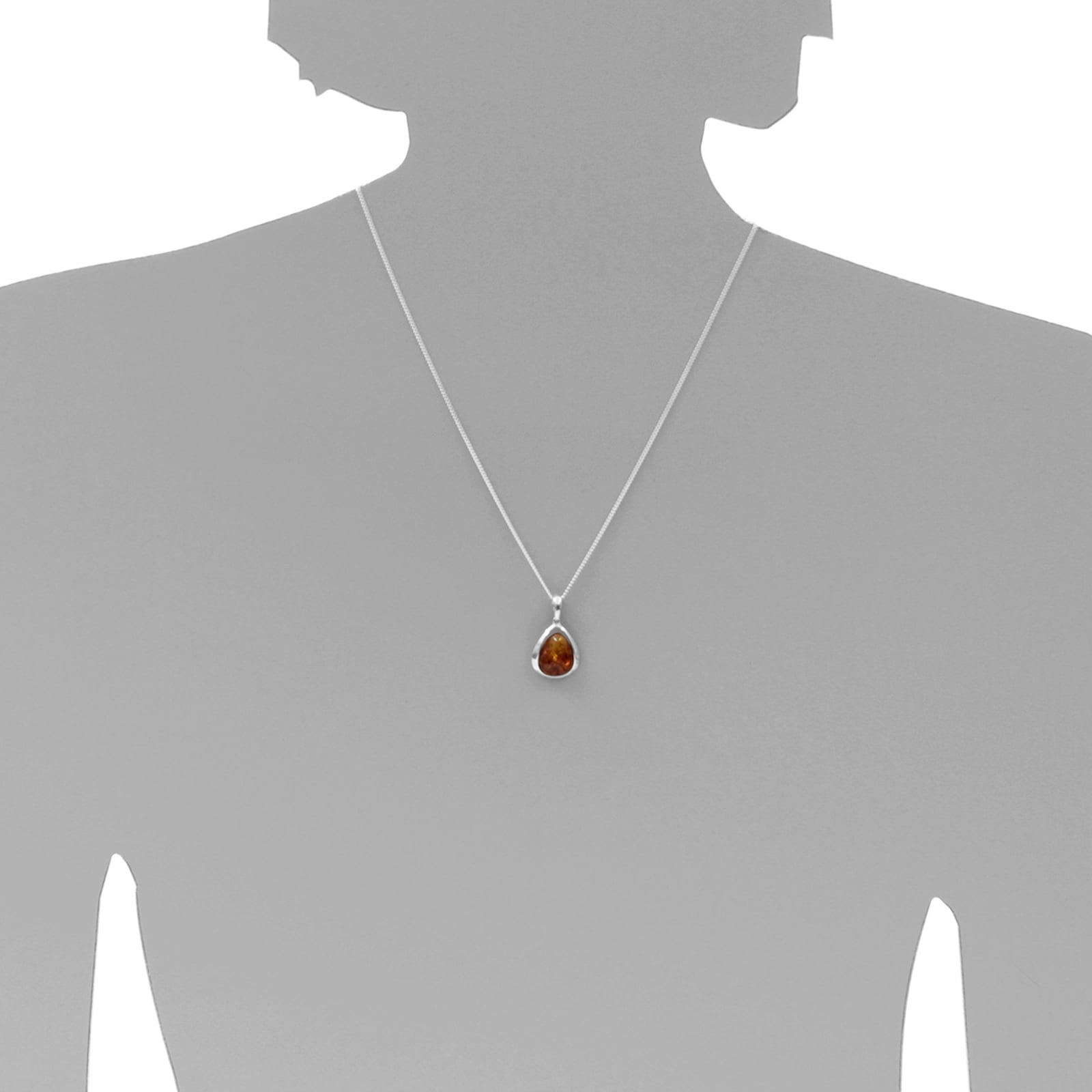 OSTSEE-SCHMUCK Kette mit Anhänger »- Angelina - Silber 925/000 - Bernstein«