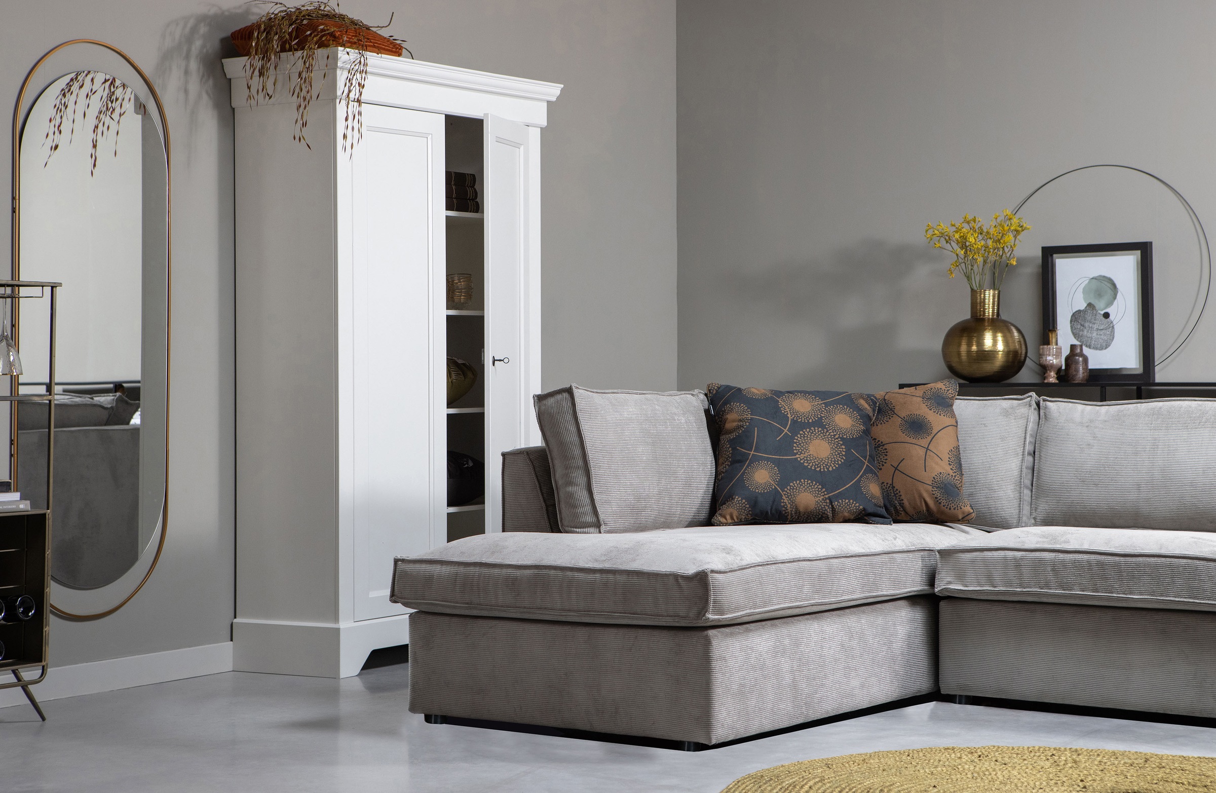 WOOOD Ecksofa »Thomas«, frei im Raum stellbar, Stellmaße H 92 cm x B 283 cm, L-Form