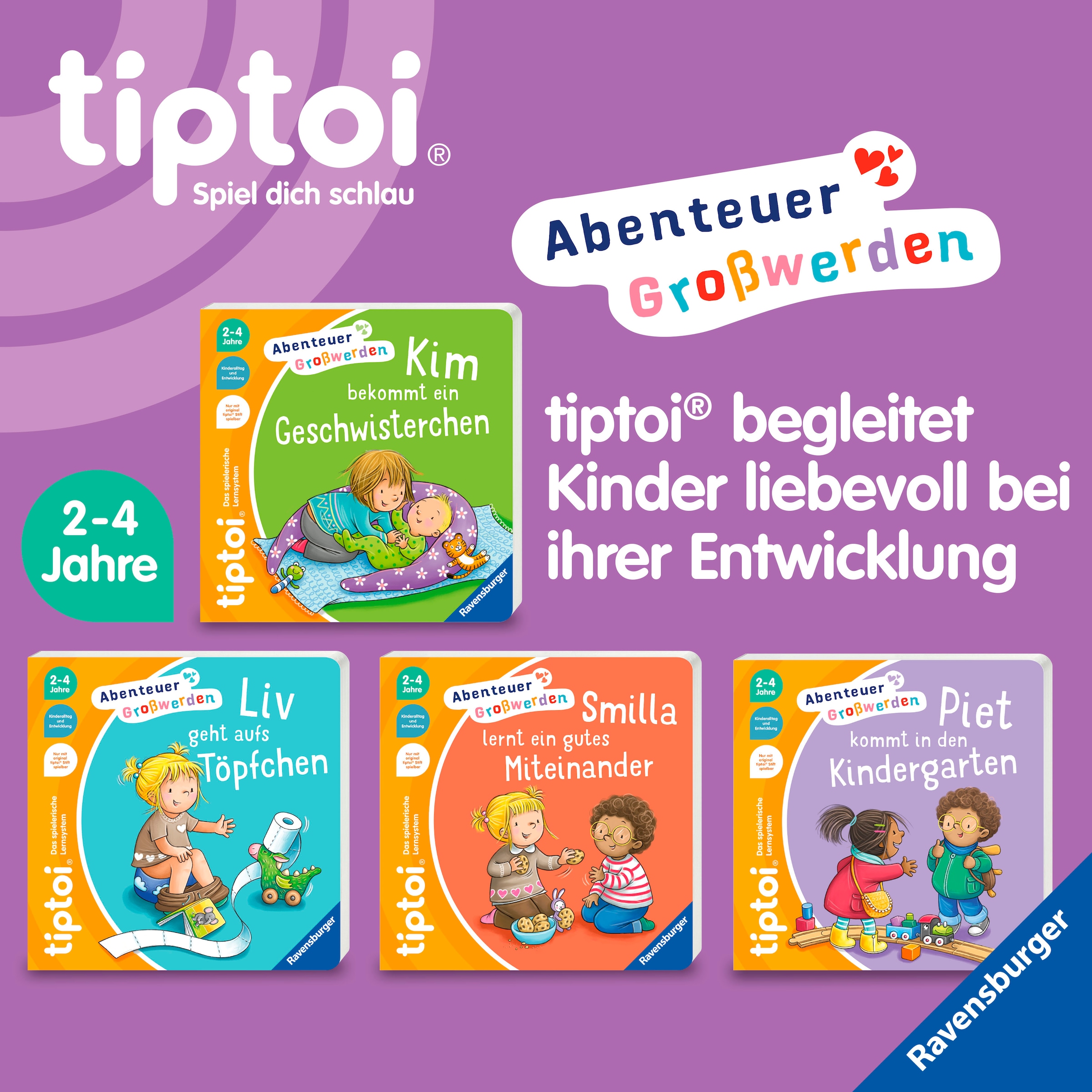 Ravensburger Kinderbuch »tiptoi® Abenteuer Großwerden - Piet kommt in den Kindergarten« Made in Europe