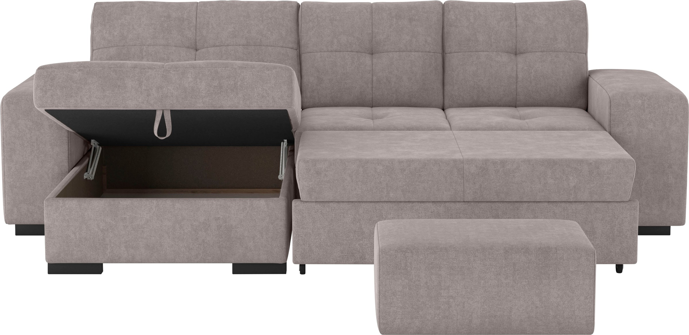COTTA Ecksofa »Mattina L-Form«, mit Hocker, wahlweise mit Bettfunktion & Bettkasten