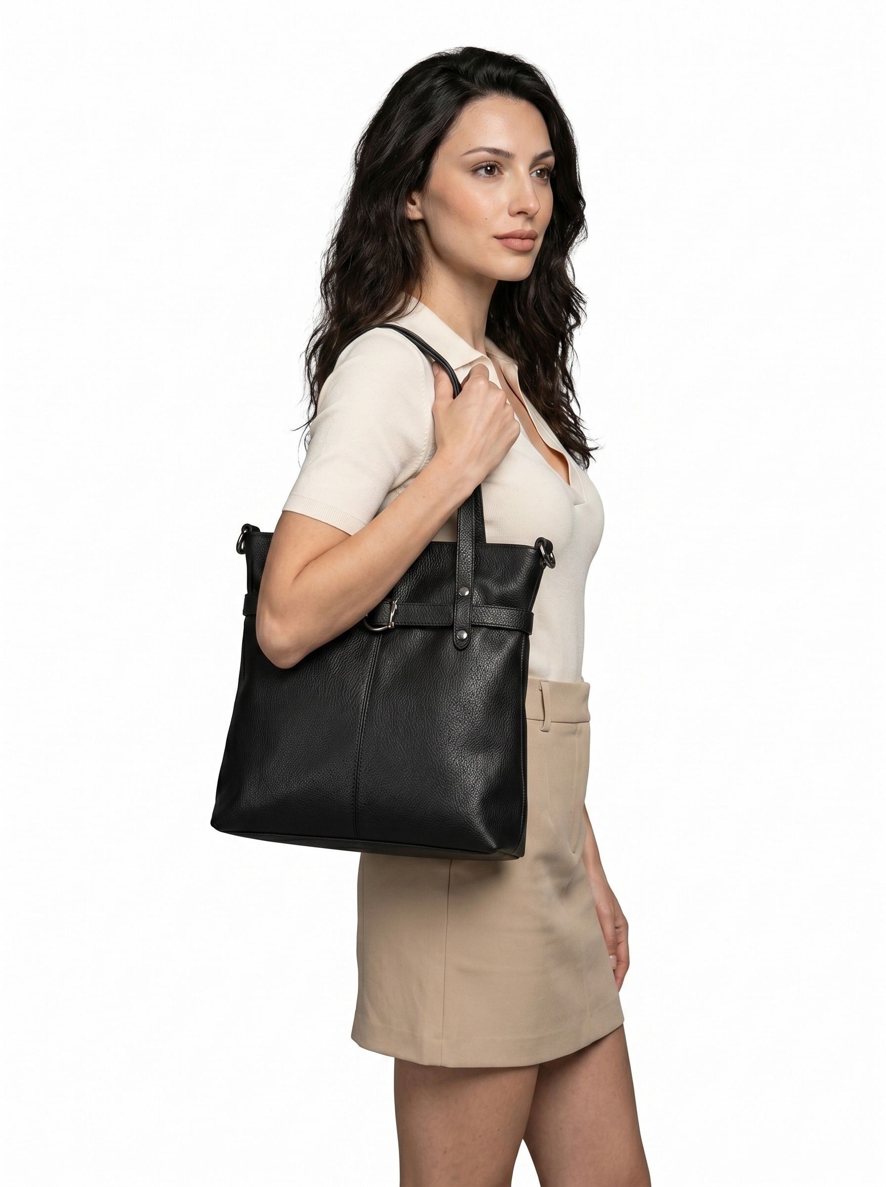 Cluty Shopper echt Leder, Made in Italy