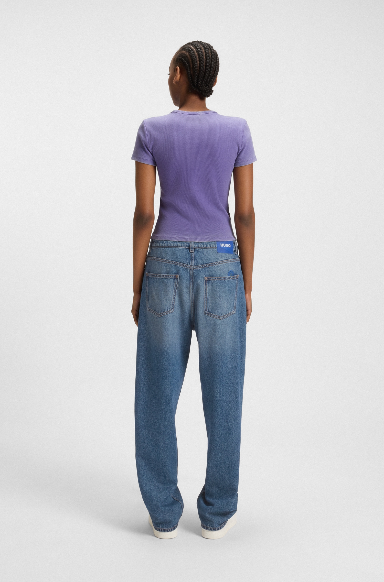HUGO Blue 5-Pocket-Jeans »Leni«, Loose Fit Baggy Jeans Wide Leg Low to Mid Waist