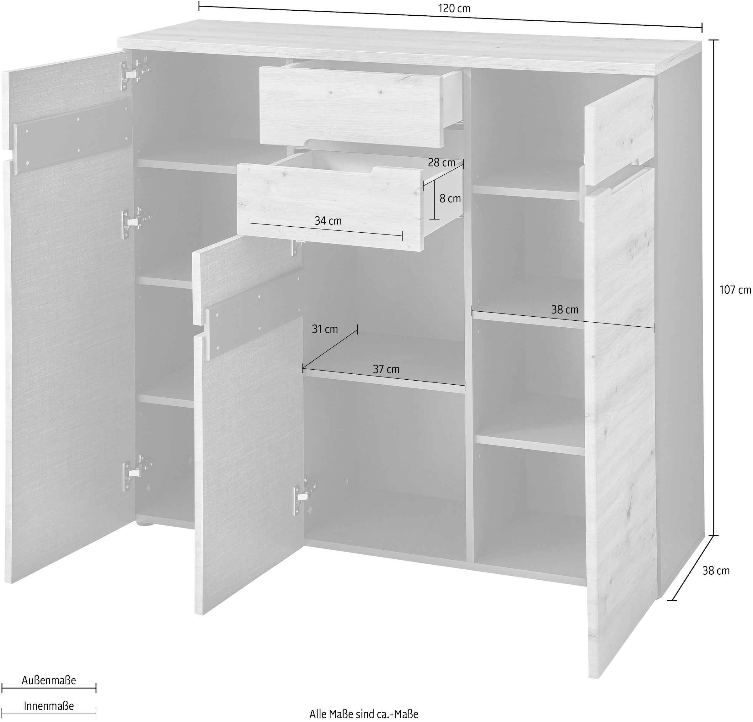 Innostyle Kommode »Memphis« Breite 120 cm