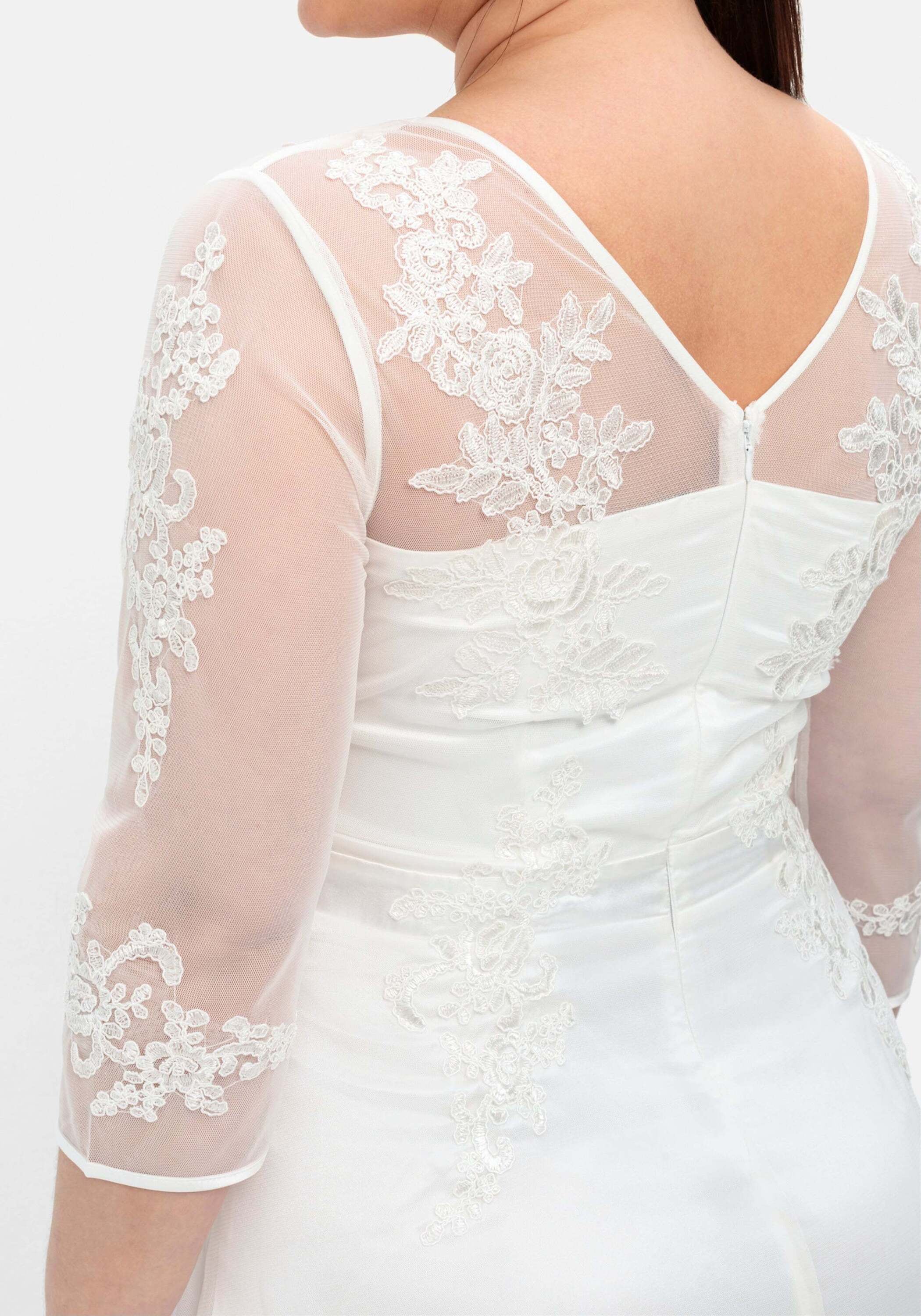 Sheego Maxikleid »Abendkleid Hochzeitskleid in Corsagen-Optik« Ohne Tasche mit weit ausgestelltem Rockteil