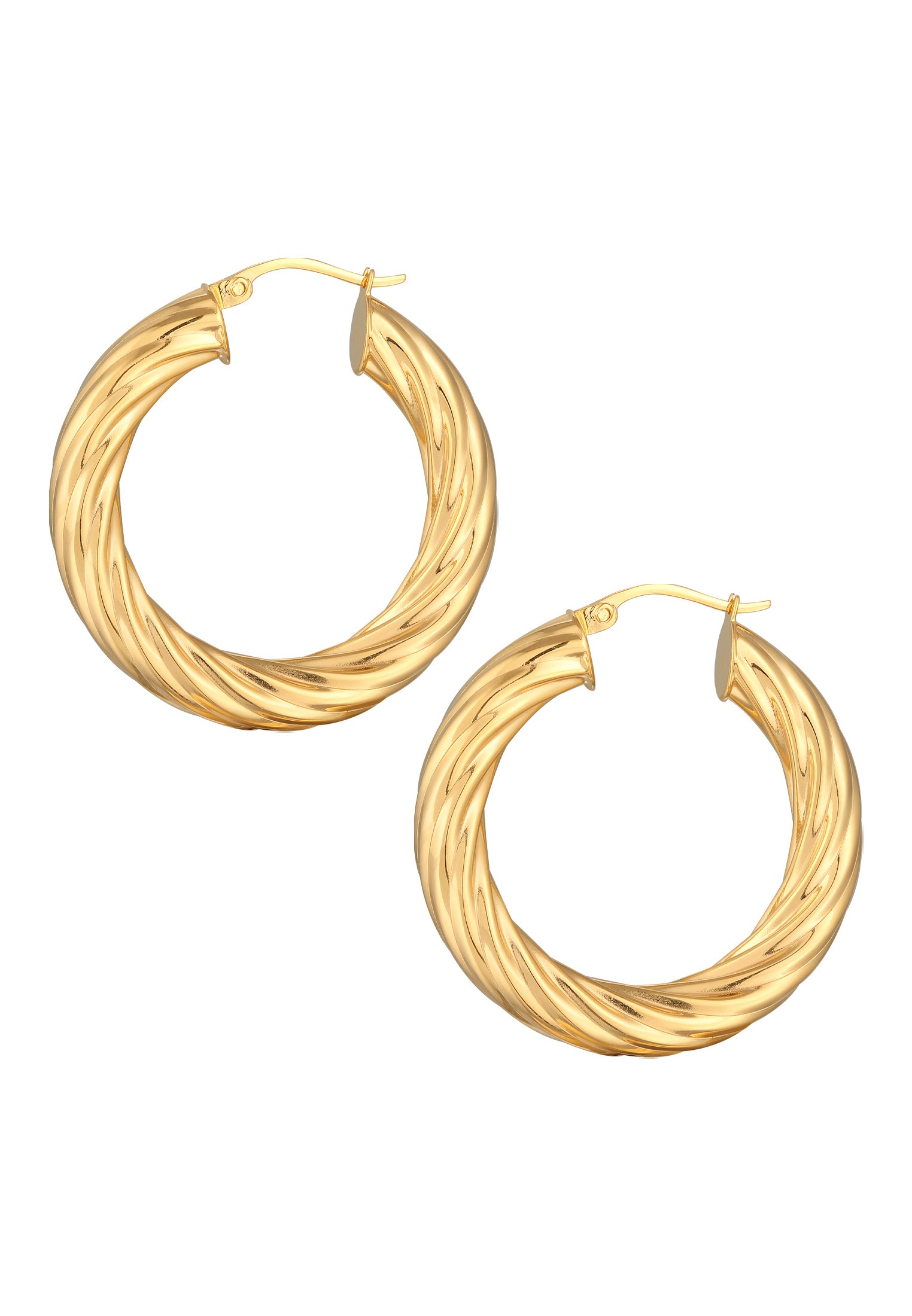 Elli Premium Paar Creolen »Ohrringe Creolen Twisted Look Gedreht 925 Silber«