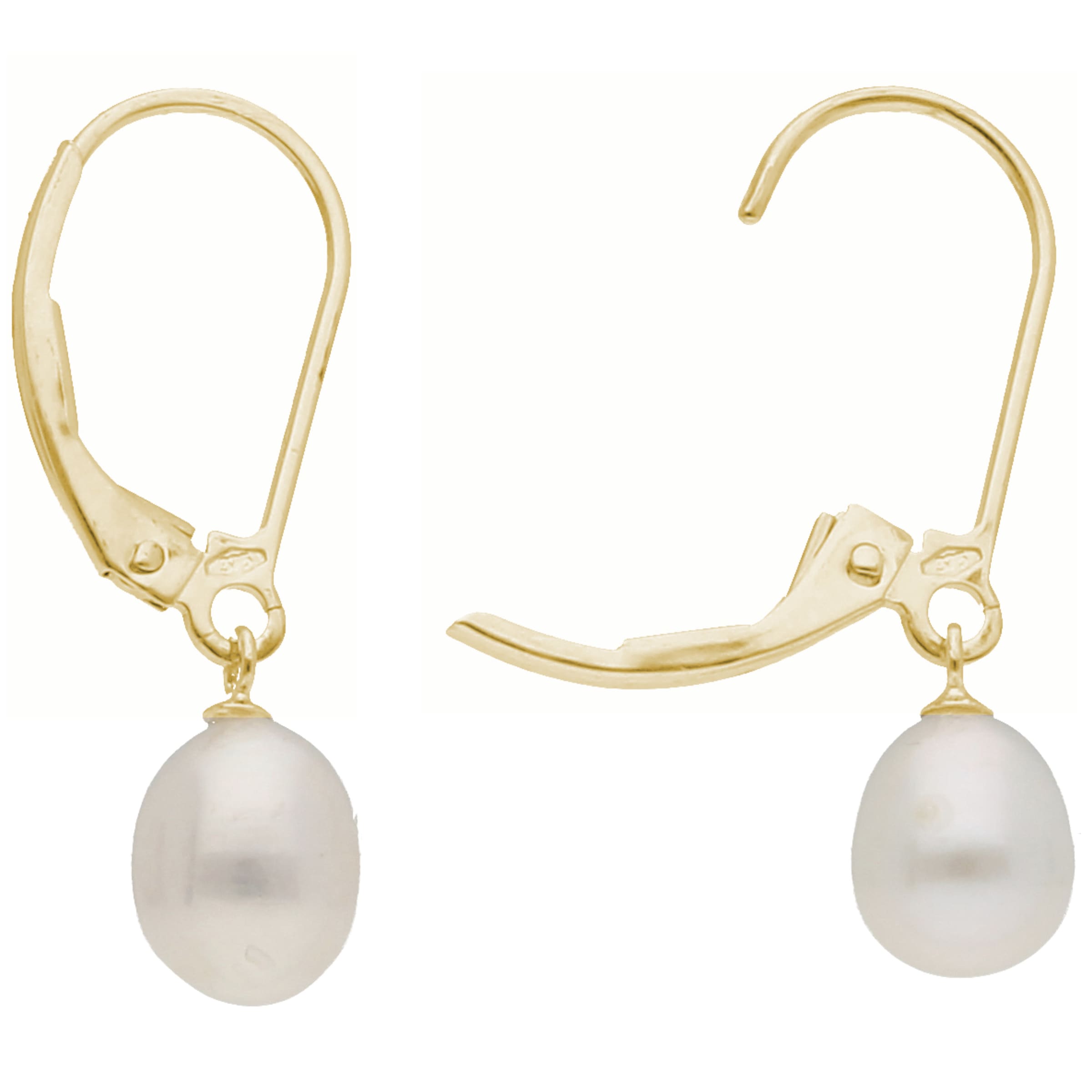 Luigi Merano Paar Ohrhänger »Ohrhänger mit Brisur, Süßwasser-Perlen, Gold 375«