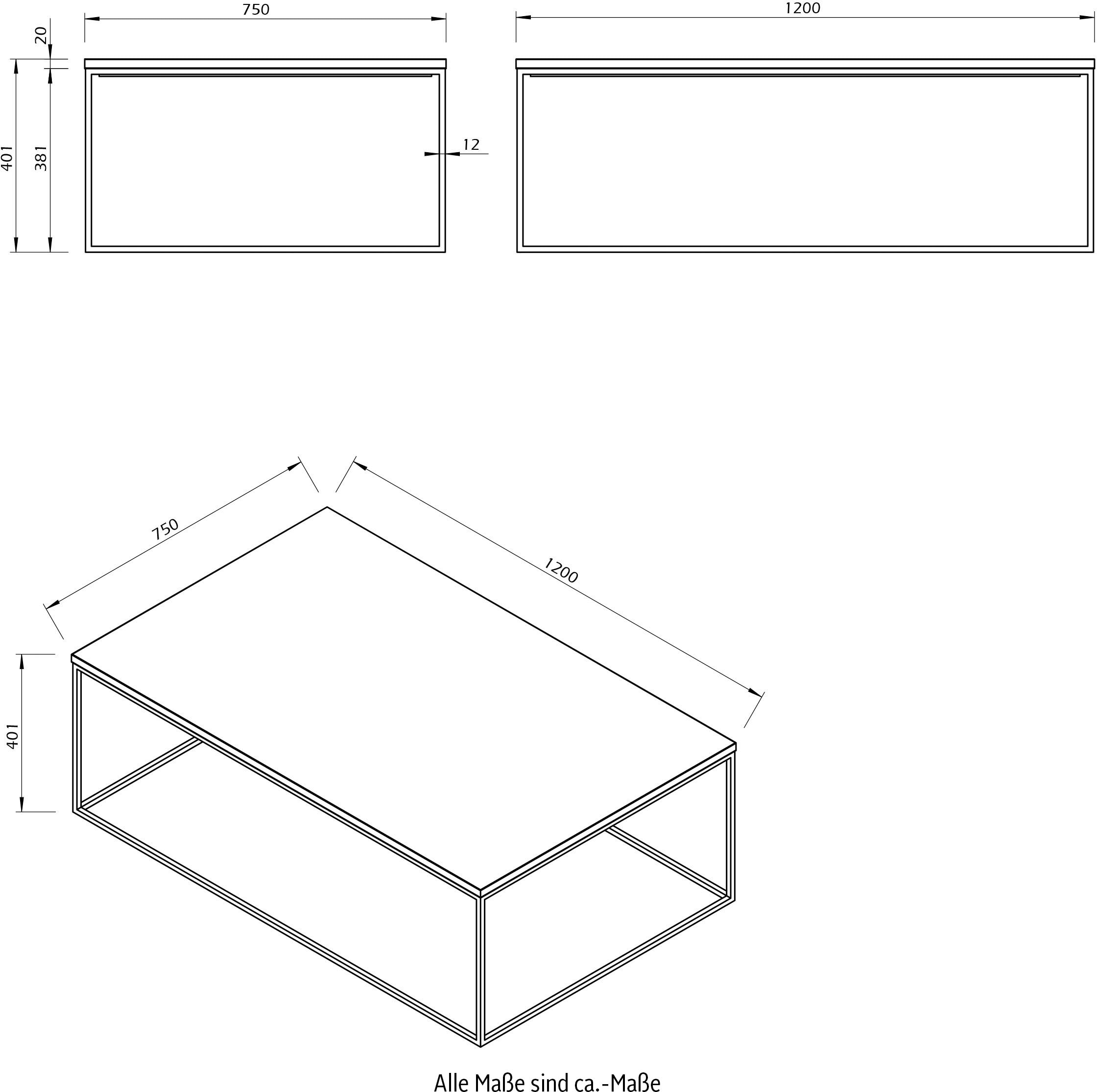 TemaHome Couchtisch »Gleam«, mit einer Platte aus Marmor oder Holz