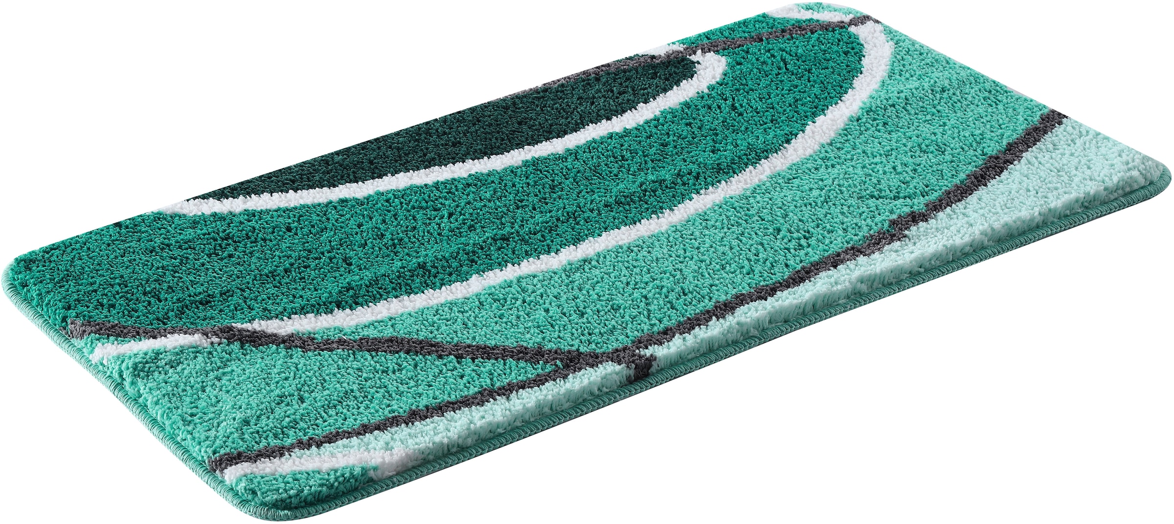 OTTO home Badematte »Juna mit Muster, Badvorleger, Badezimmer Teppich, Duschvorleger« Höhe 20 mm rutschhemmend beschichtet strapazierfähig besonders weich, Design, Badematten, Badteppich