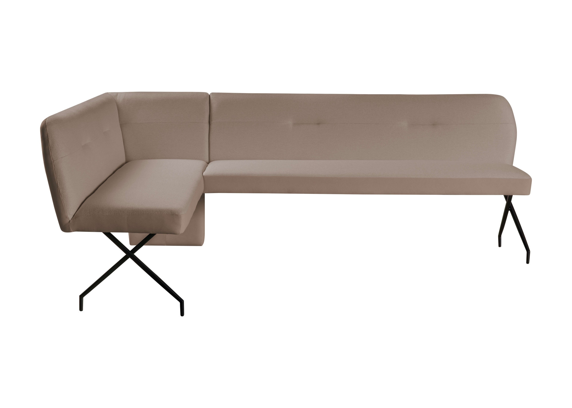 OTTO home Eckbank »Bruna Esszimmerbank, Bank, Küchenbank, Polsterbank« Mattschwarzes Metallgestell, 2-Stoff-Design, Wellenfederung im Sitz