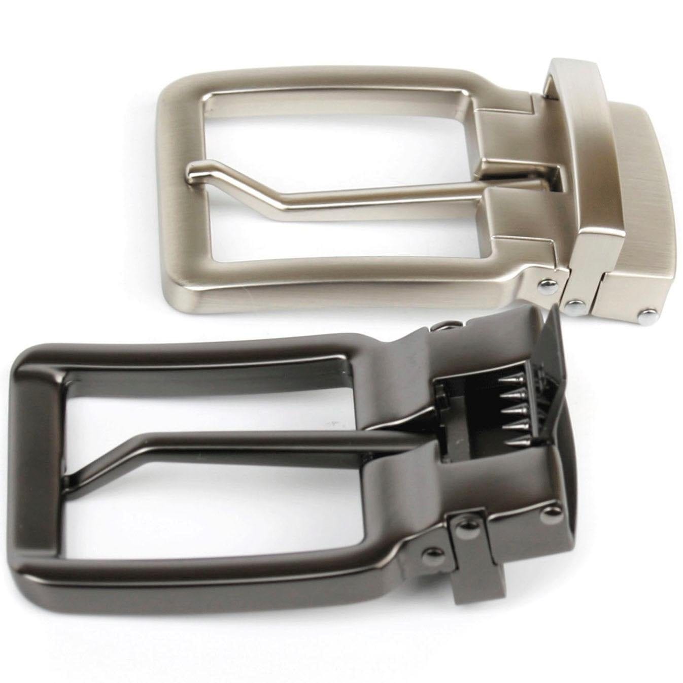 Anthoni Crown Ledergürtel Wendegürtel in dunkelblau und schwarz, Schließe matt