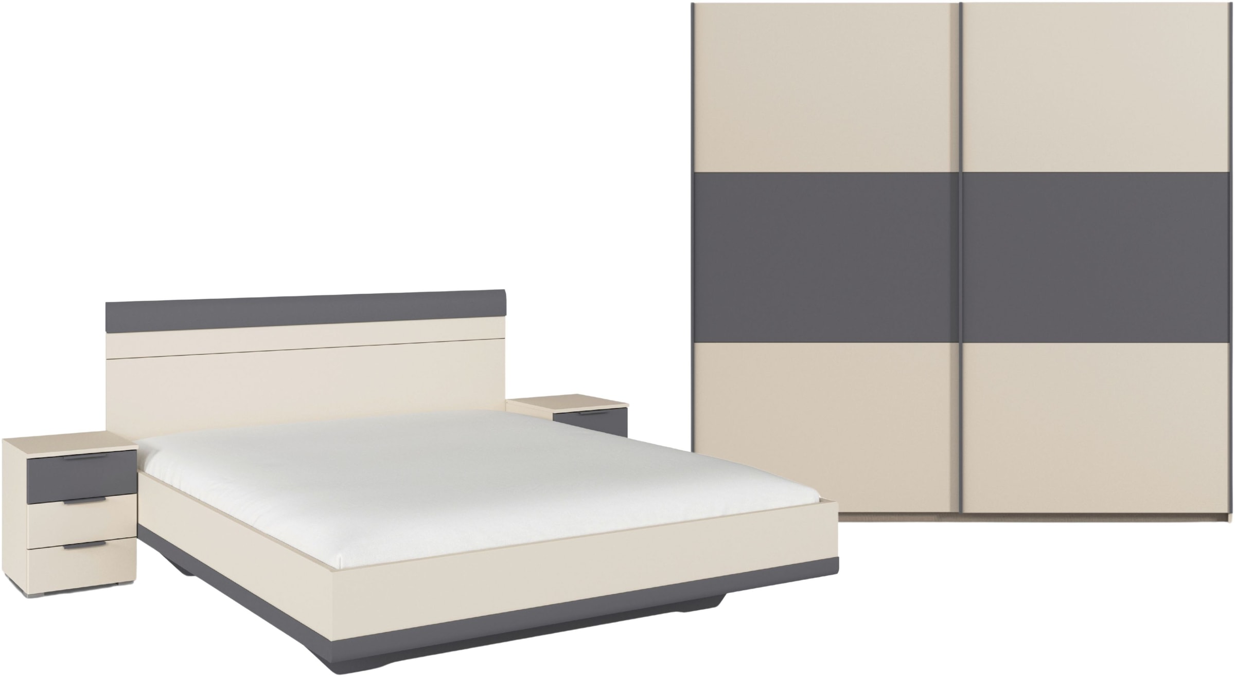 rauch Schlafzimmer-Set »Komplettschlafzimmer Schlafzimmer Schlafzimmermöbel SAJO« Set, Set: Kleiderschrank mit/ohne Spiegel, Bett in 2 Breiten, 2 Nachttische, 4 Stk. tlg. optional mit Spiegel am Kleiderschrank MADE IN GERMANY