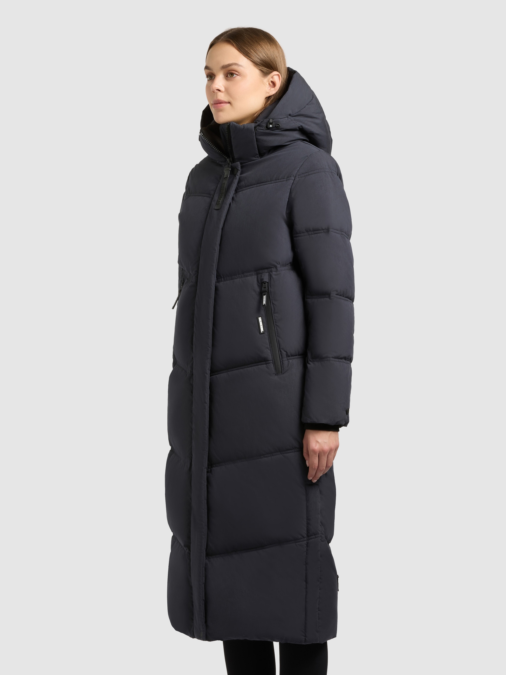 khujo Steppmantel »RITZ«, praktische Seitenschlitze mit Reißverschluss, abnehmbare Kapuze
