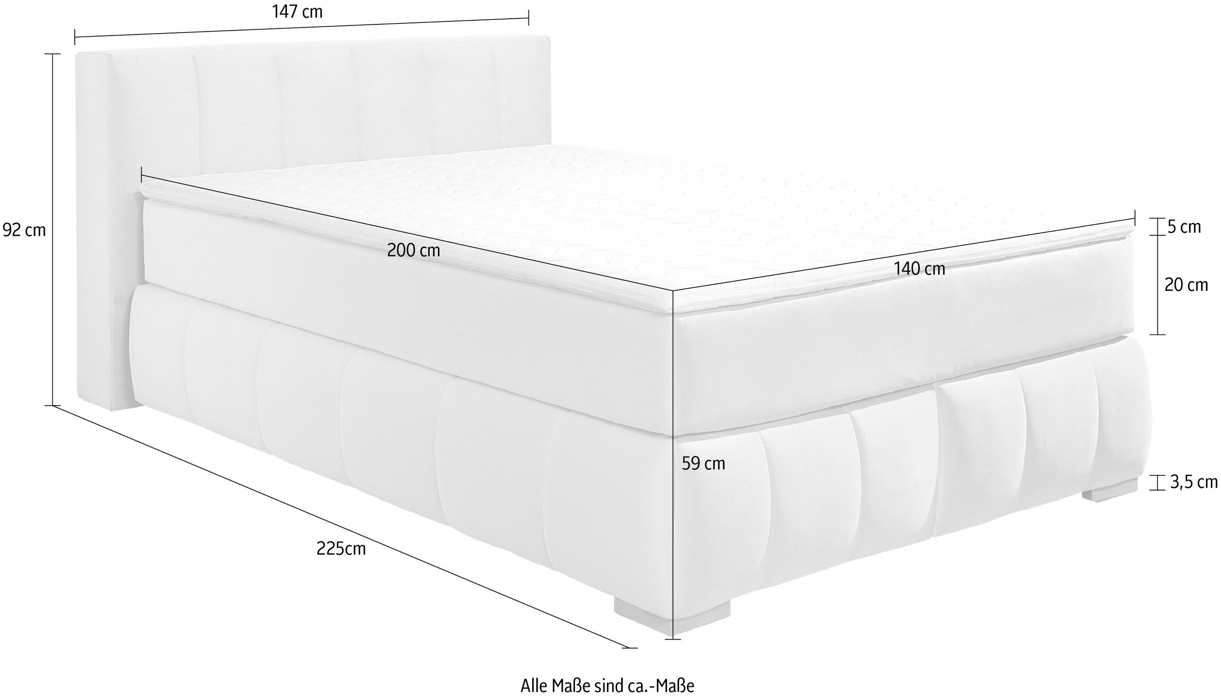 Guido Maria Kretschmer Home&Living Boxspringbett »Chelles«, inkl. Kaltschaumtopper, in 5 Breiten und 3 Matratzenarten