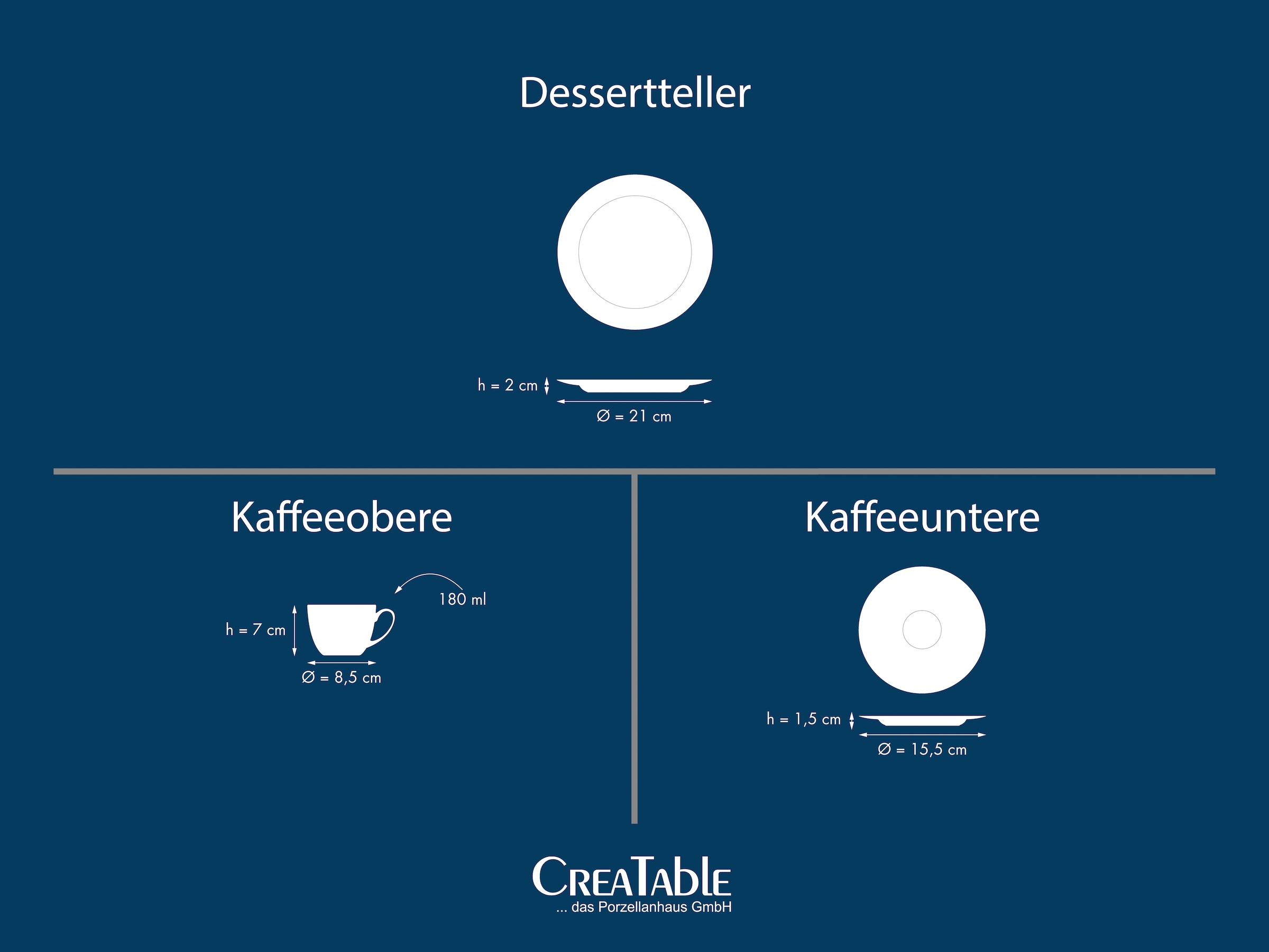 CreaTable Kaffeeservice »Venice, Service 18-tlg.« Klassische Tischkultur, Zeitlose Eleganz