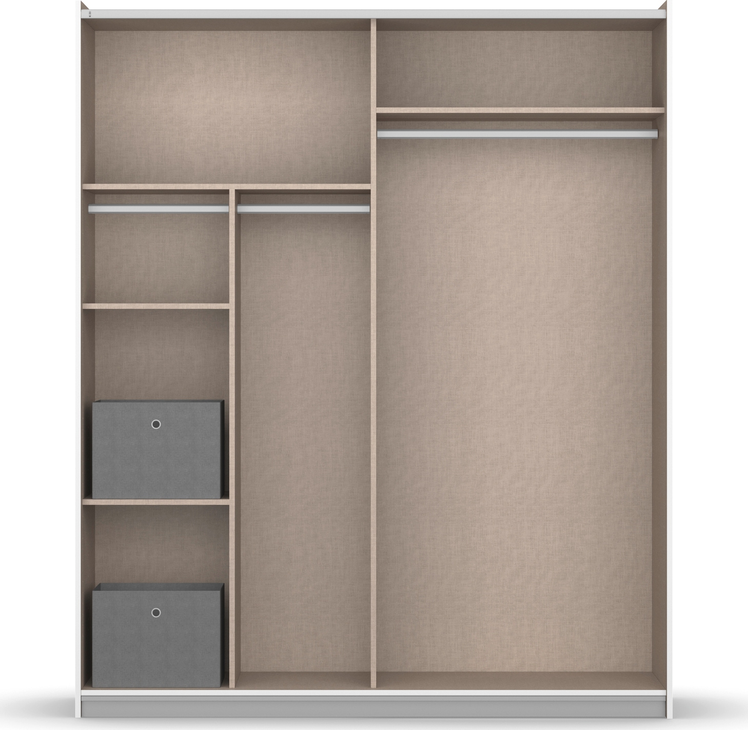 rauch Schwebetürenschrank »Kleiderschrank Schrank Garderobe REFLECT«, inkl. praktischer Innenausstattung mit 2 Stoffboxen MADE IN GERMANY