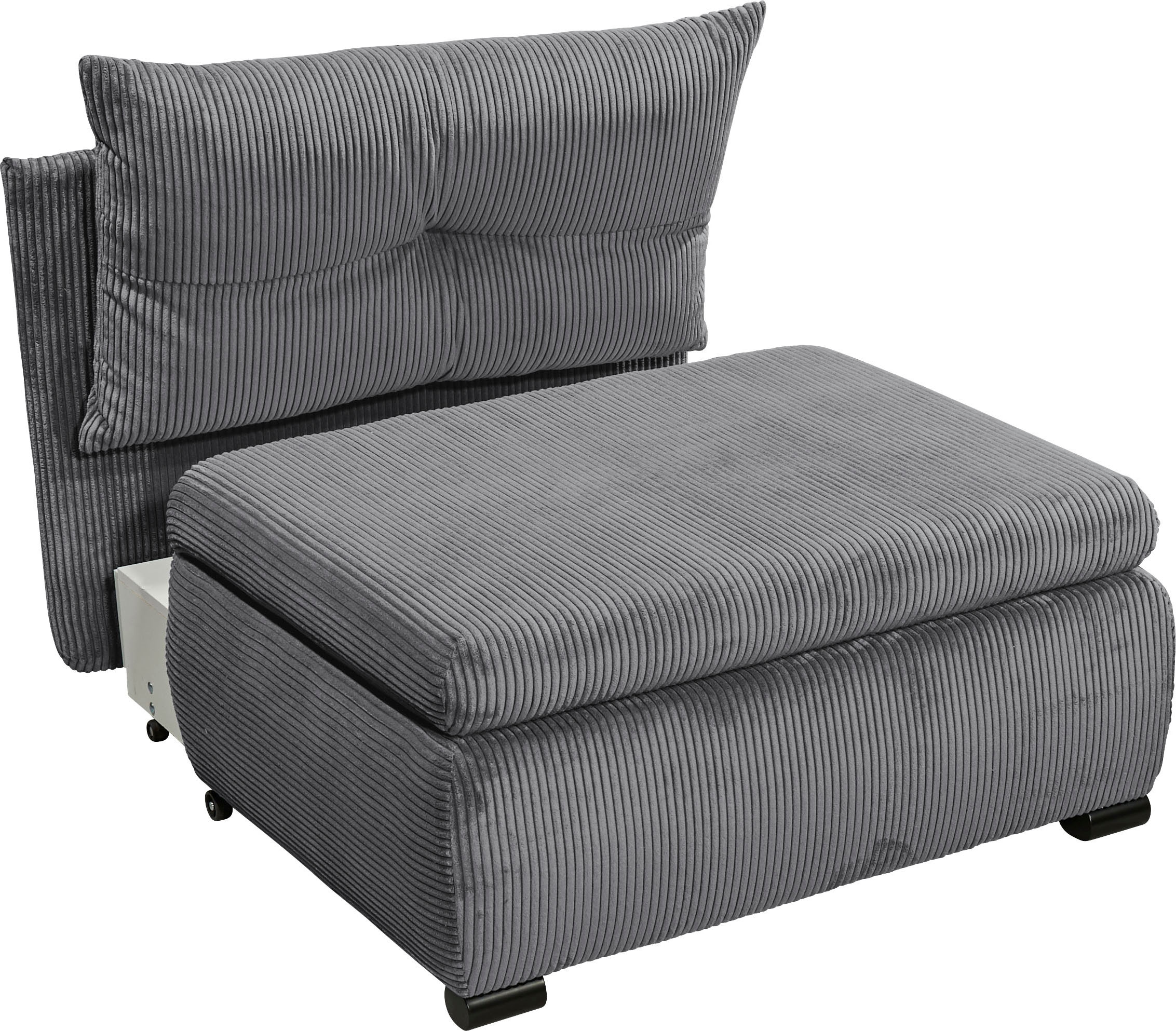 ED EXCITING DESIGN Schlafsofa »Charlie«, frei im Raum stellbar, mit Bettkasten, Schlaffunktion & 1 Rückenkissen