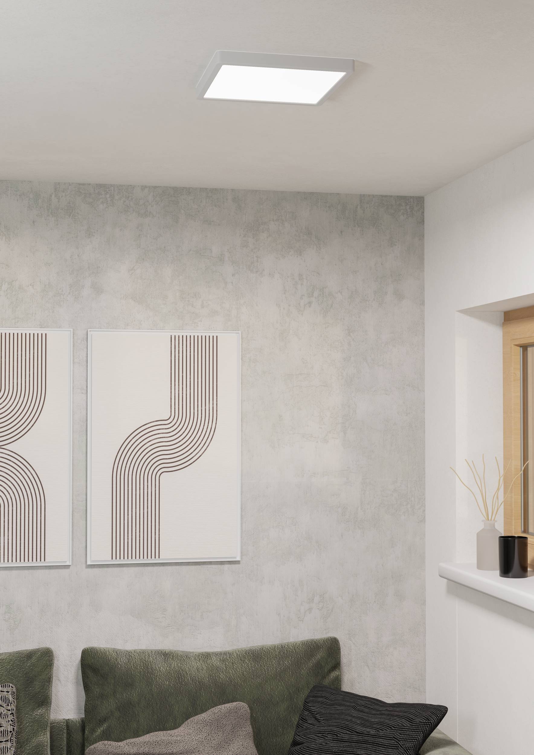 EGLO Aufbauleuchte »Fueva 6 Deckenleuchte, Aufbaulampe, Kunststoff, Deckenbeleuchtung« LED-Modul 1 Stk. Kaltweiß | Neutralweiß | Warmweiß Aufbauleuchte - L29 x B29 x H2,5 cm - weiß - 13W inkl.