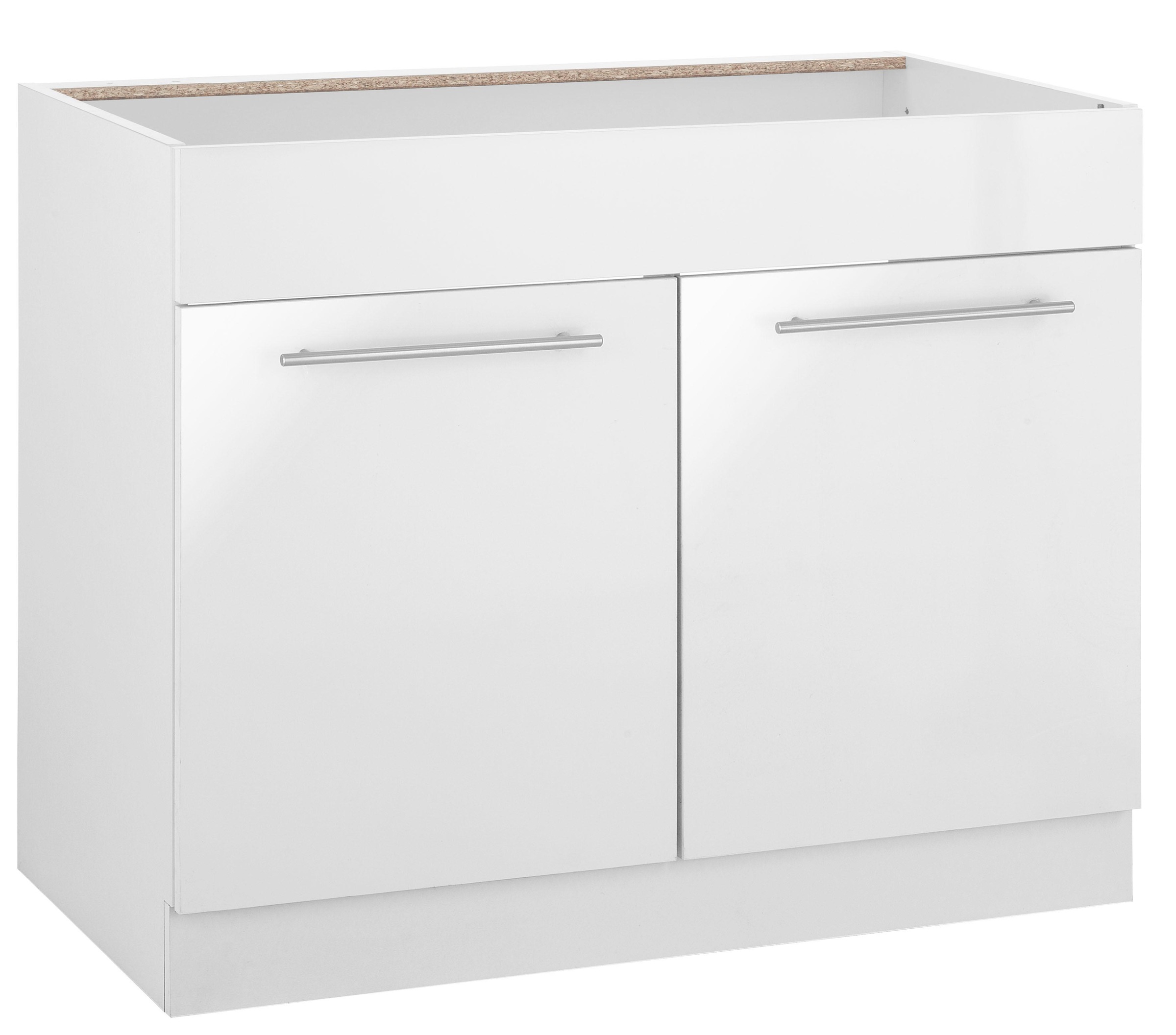 wiho Küchen Spülenschrank "Flexi2, Breite: 100 cm, Soft-Close bei der Tür" oben feste Blende