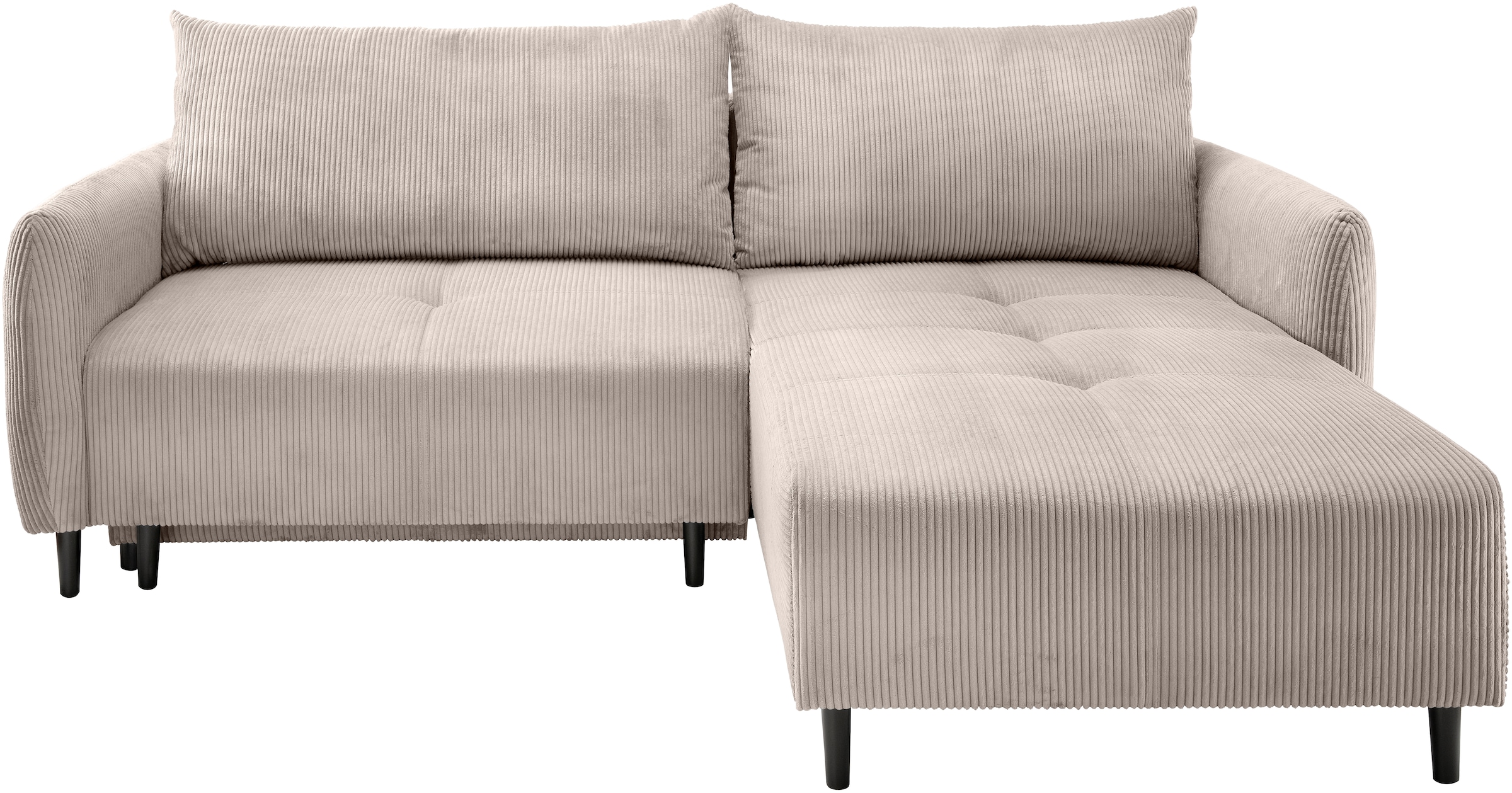 INOSIGN Ecksofa »Mara, L-Form, aktueller Cord Bezug und tolle Farben, schmale Armlehnen«, whlw. mit Bettfunktion,Recamiere links/rechts montierbar, Breite 238cm