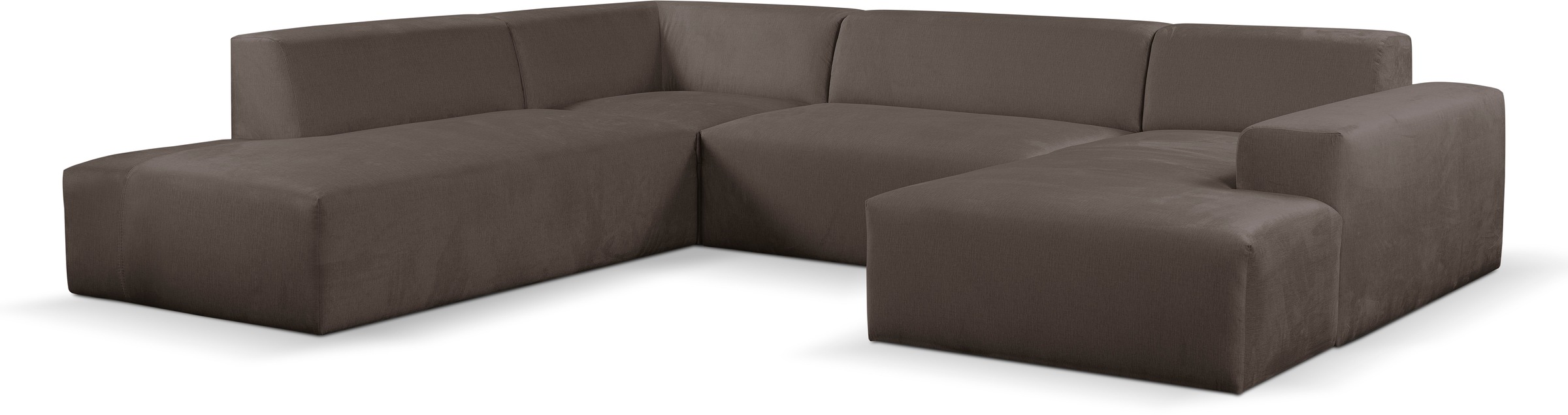 WERK2 Wohnlandschaft »Zeus viel Platz, Breite 330cm, modern und zeitlos, U-Form«, Curvy Trend Wohnlandschaft mit urbaner Optik auch in weichem Cord